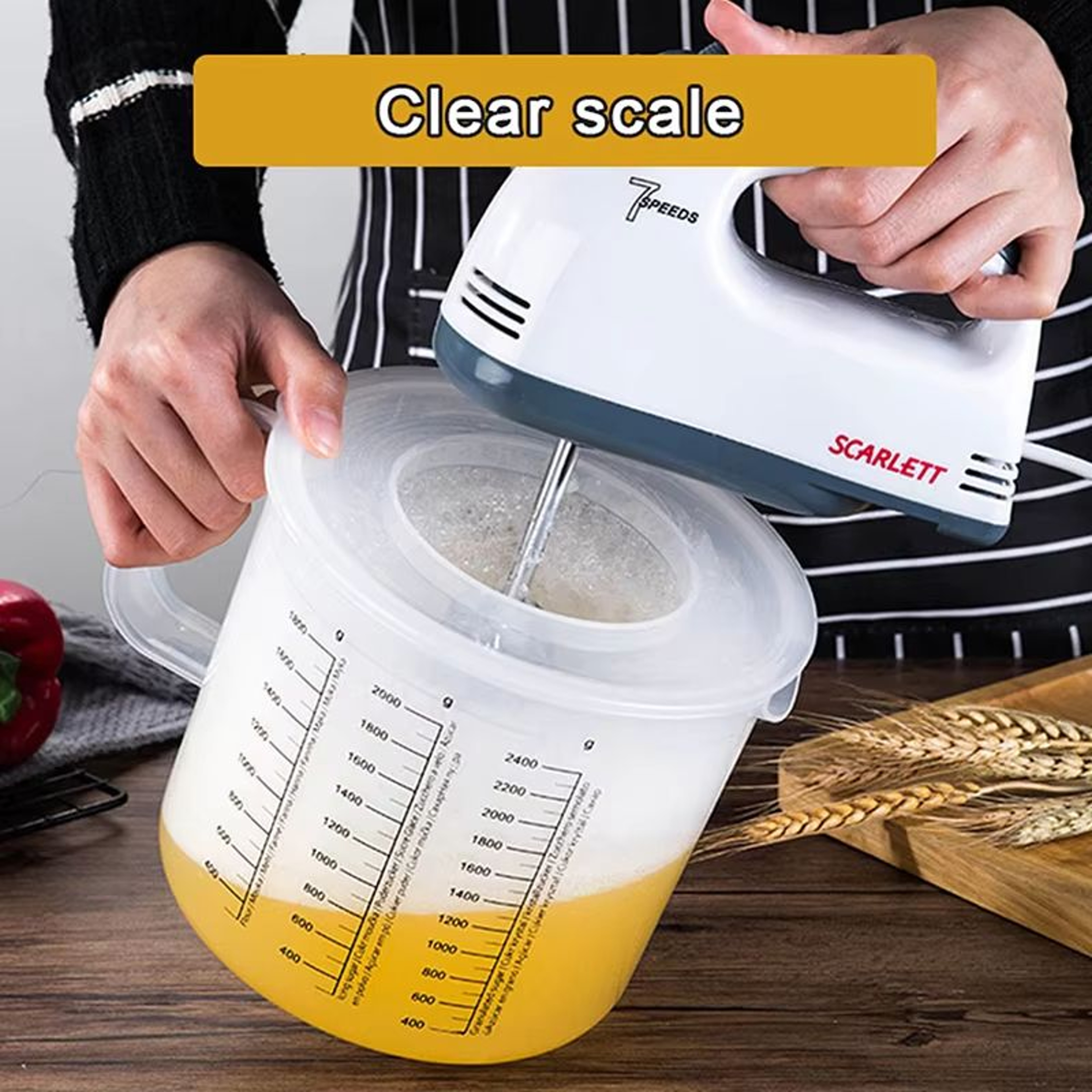 Large Capacity Baking Measuring Cup 25 L Mixing Cup With Lid  Transparent Plastic Kitchen Measuring 0