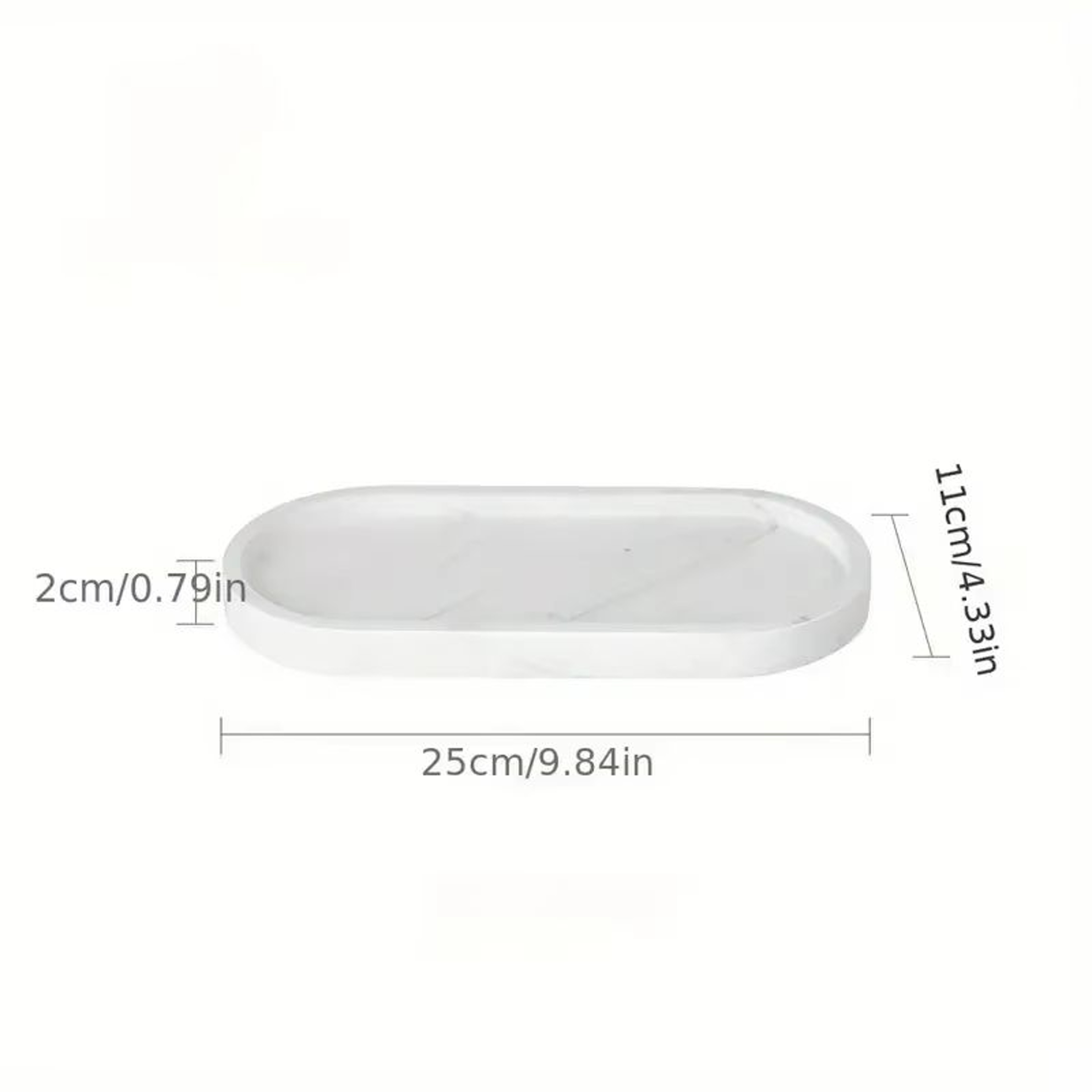 Oval Silicone Bathroom Counter Tray  Flexible Soap  Sink Organizer Tray Approx 984in 2