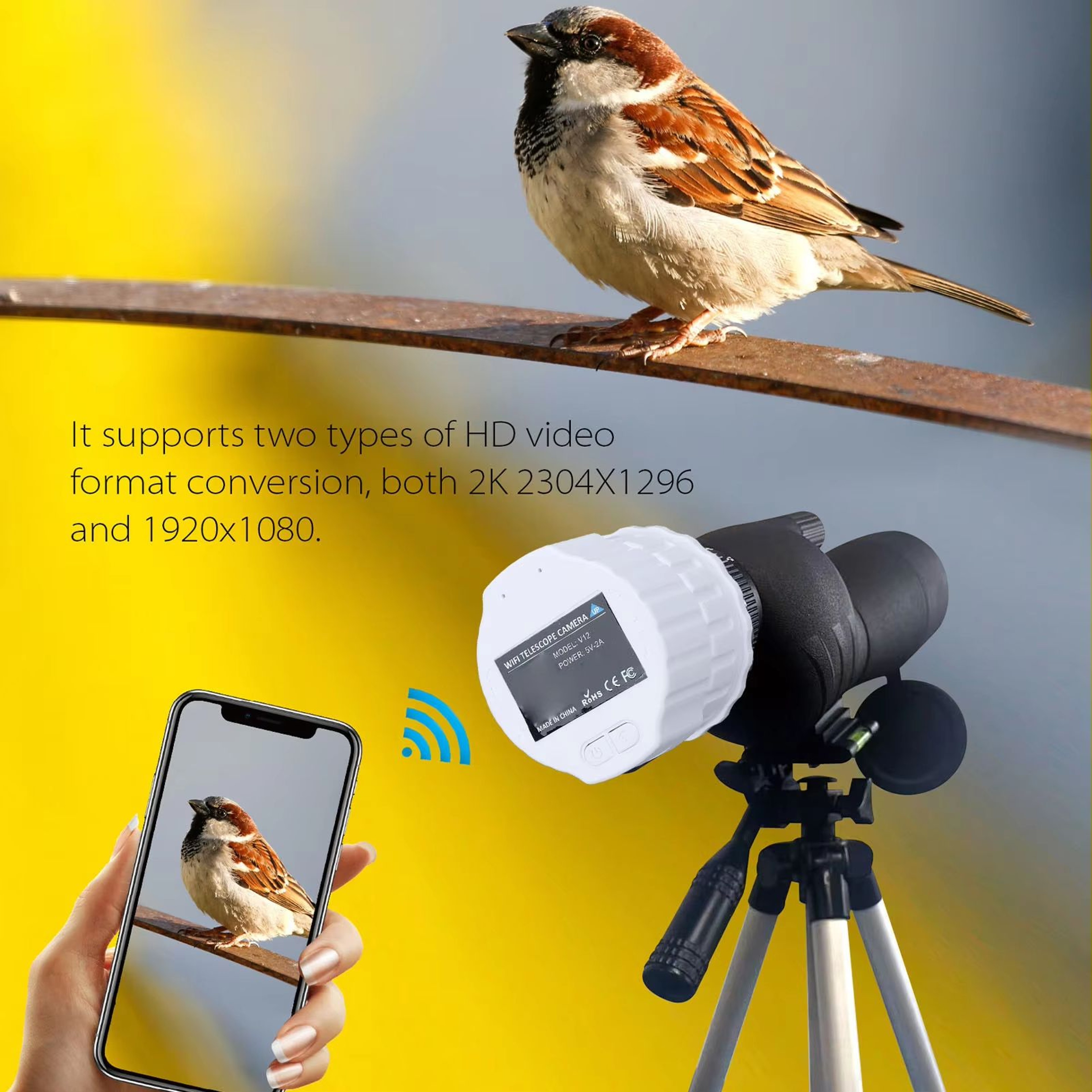 4MP WiFi Telescope Eyepiece Camera  Wireless Digital Eyepiece For 118197in Sighting Telescopes 0