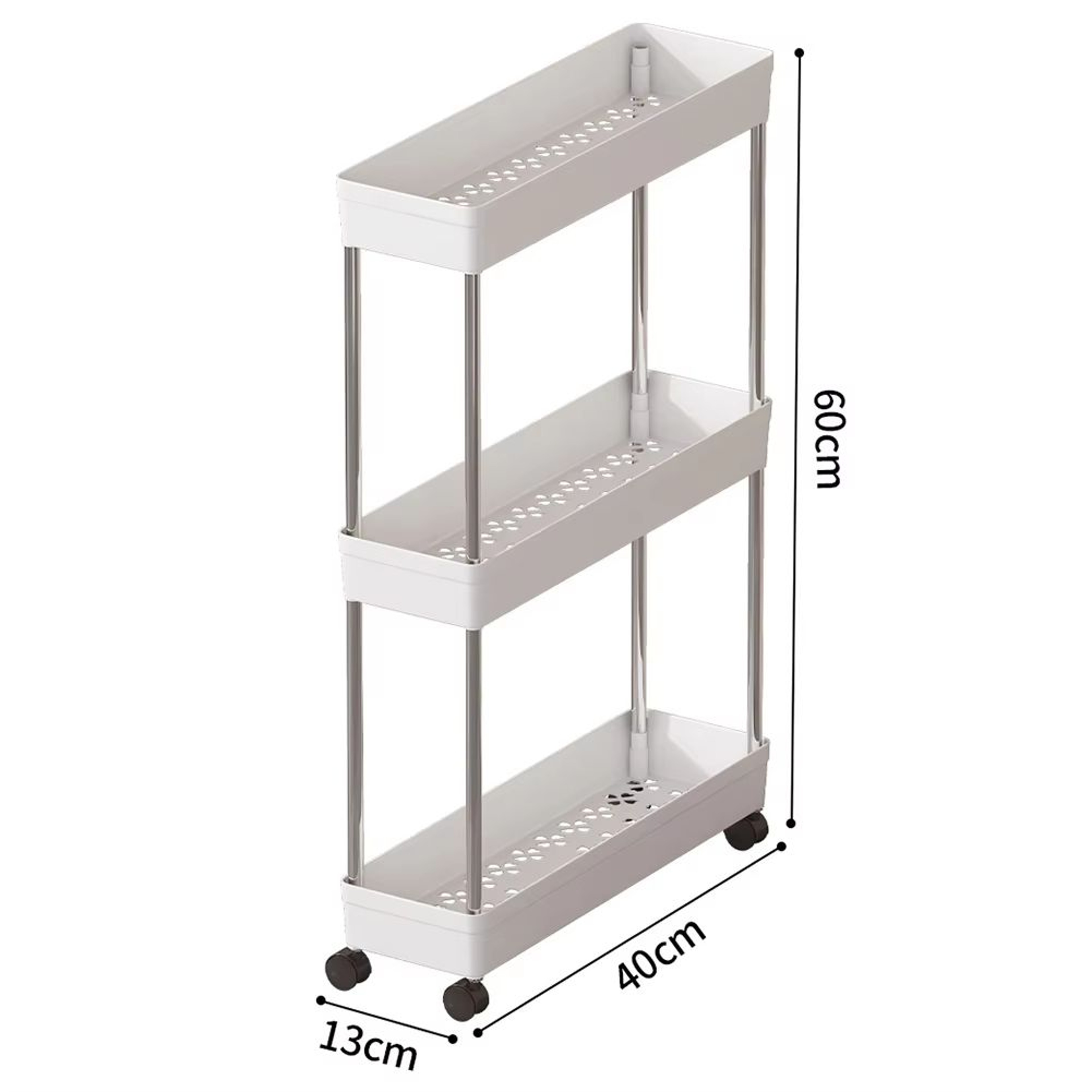 Bathroom Storage Rack With Wheels  34 Tier Slim Rolling Utility Cart For Bathroom Kitchen  Living R 6