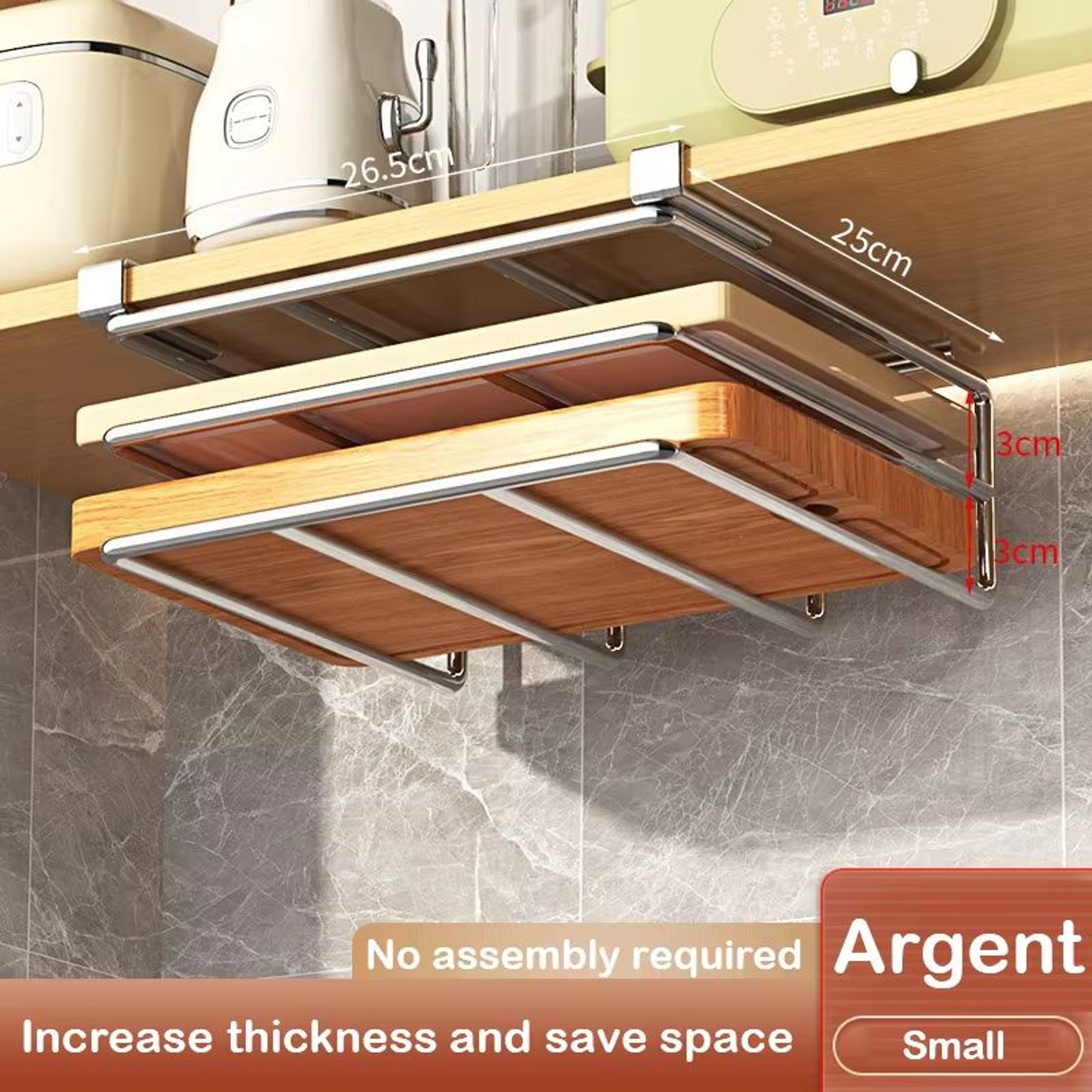 UnderCabinet Basket Storage Shelf  Cutting Board Rack For Kitchen  Home Organisers 12