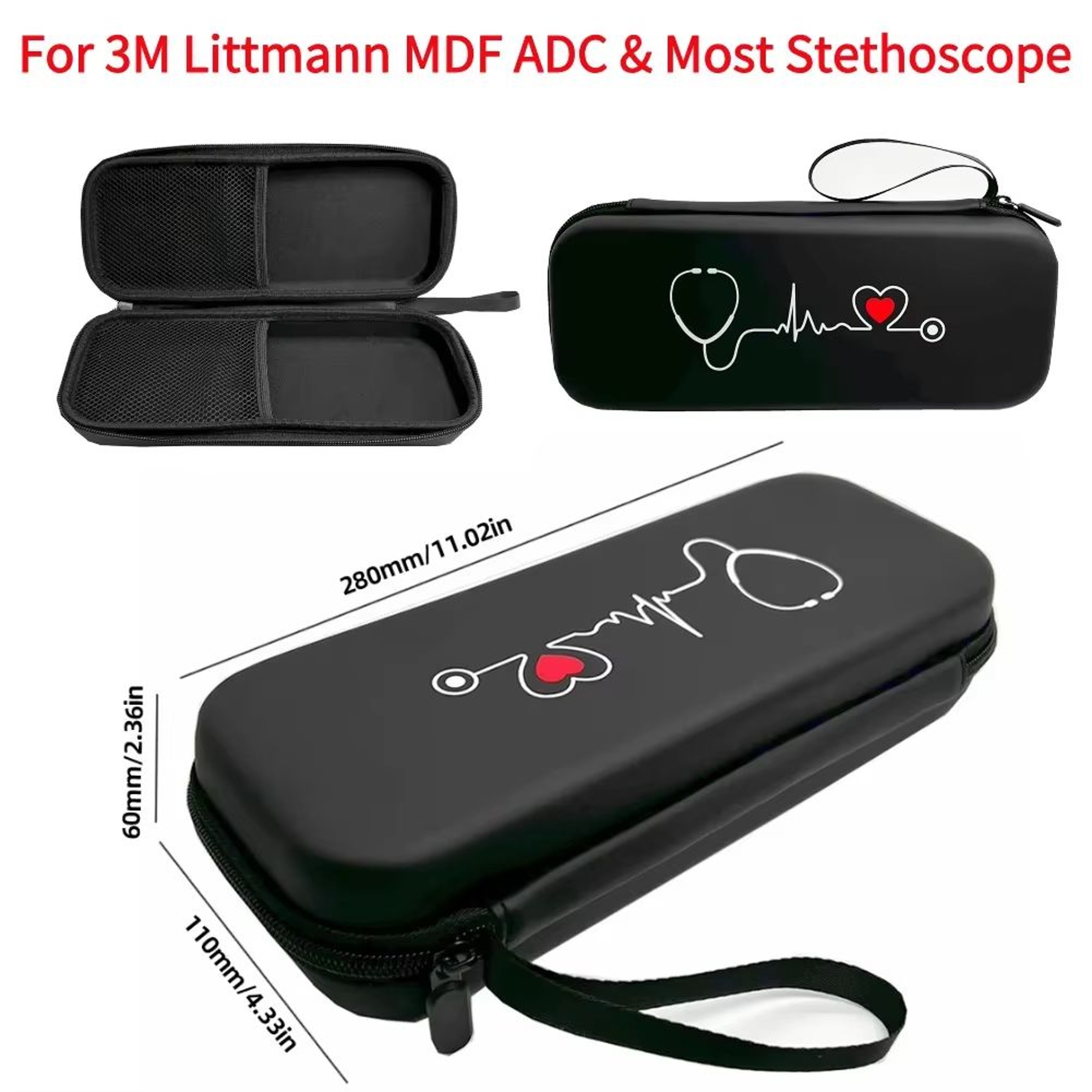 Hard EVA Stethoscope Carrying Case For Littmann Cardiology III Travel And Storage 6