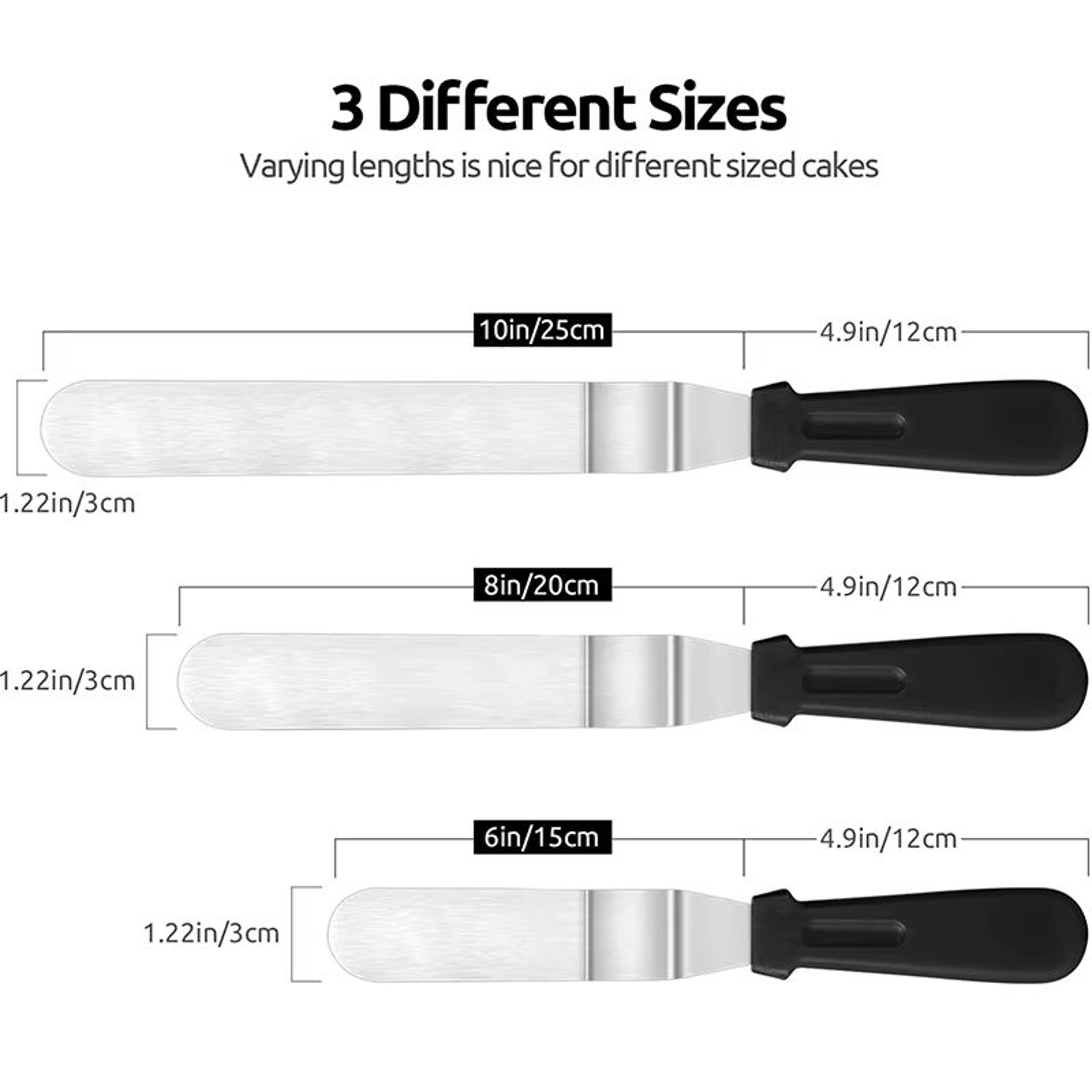 LMETJMA Stainless Steel Offset Icing Spatula For Smooth Cake Decorating 1