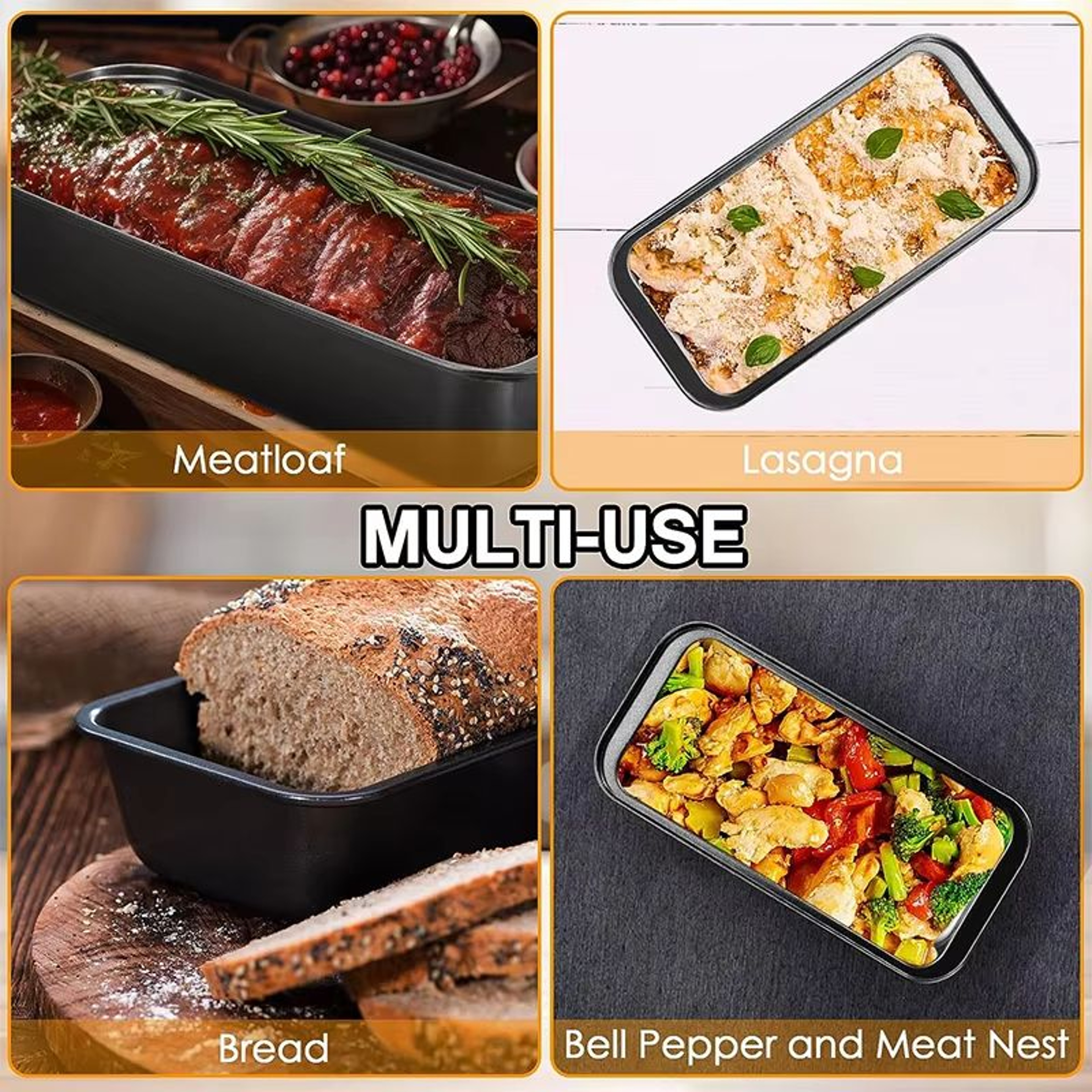 LMETJMA Nonstick Carbon Steel Bread Loaf Pan For Even Baking And Easy Release 5