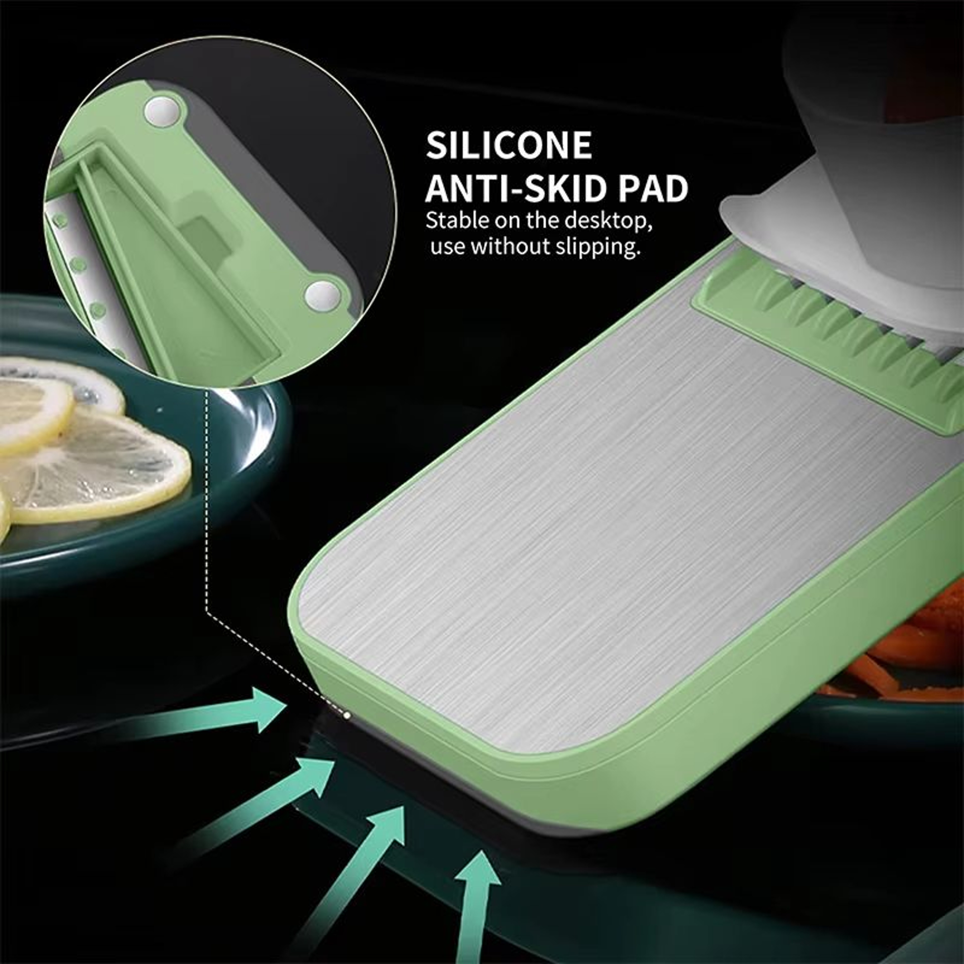 LMETJMA 6 In 1 Mandoline Vegetable Slicer With Interchangeable Julienne And Shredder Blades 4