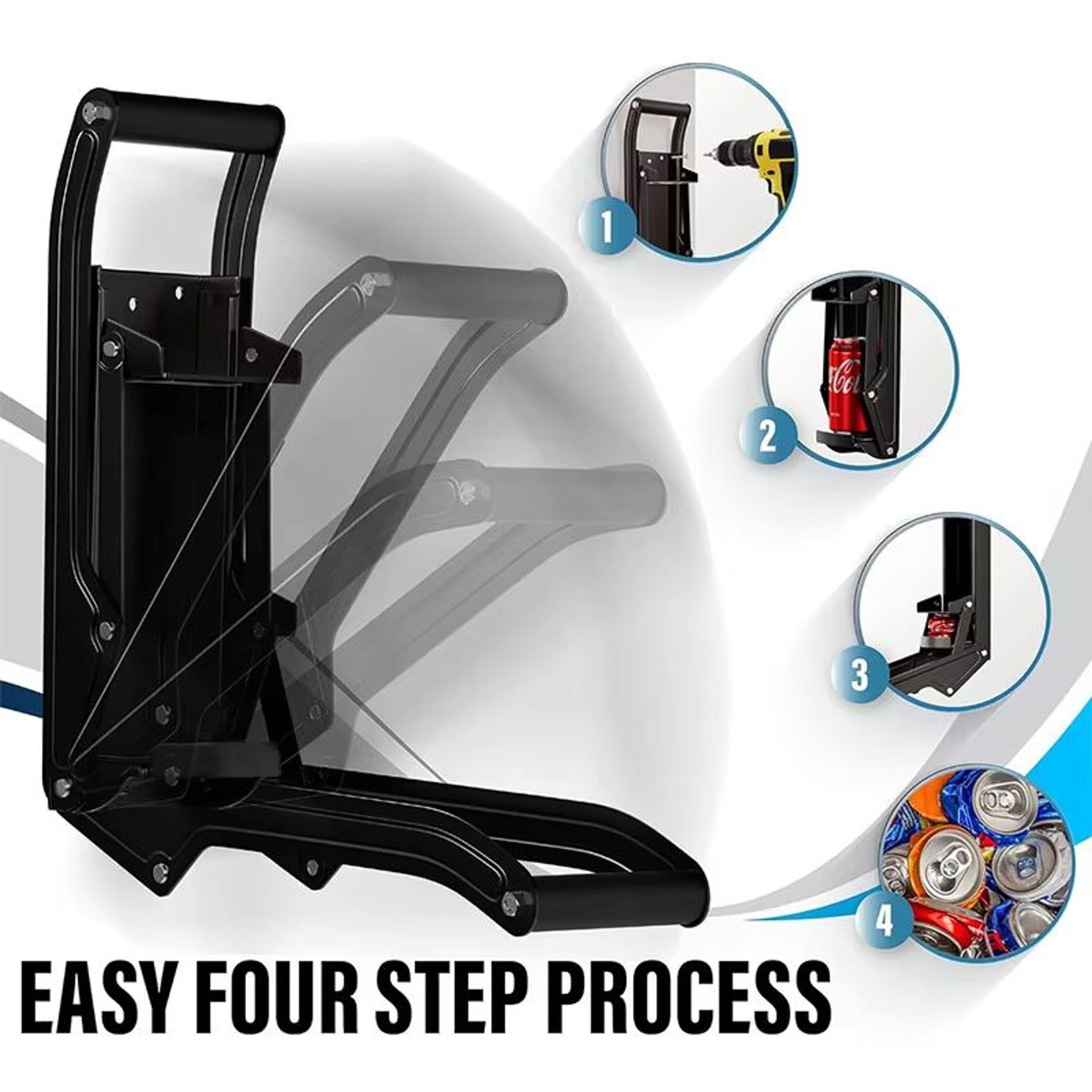 Heavy Duty Wall Mounted Can Crusher For 16 Oz Cans With Built In Bottle Opener 4