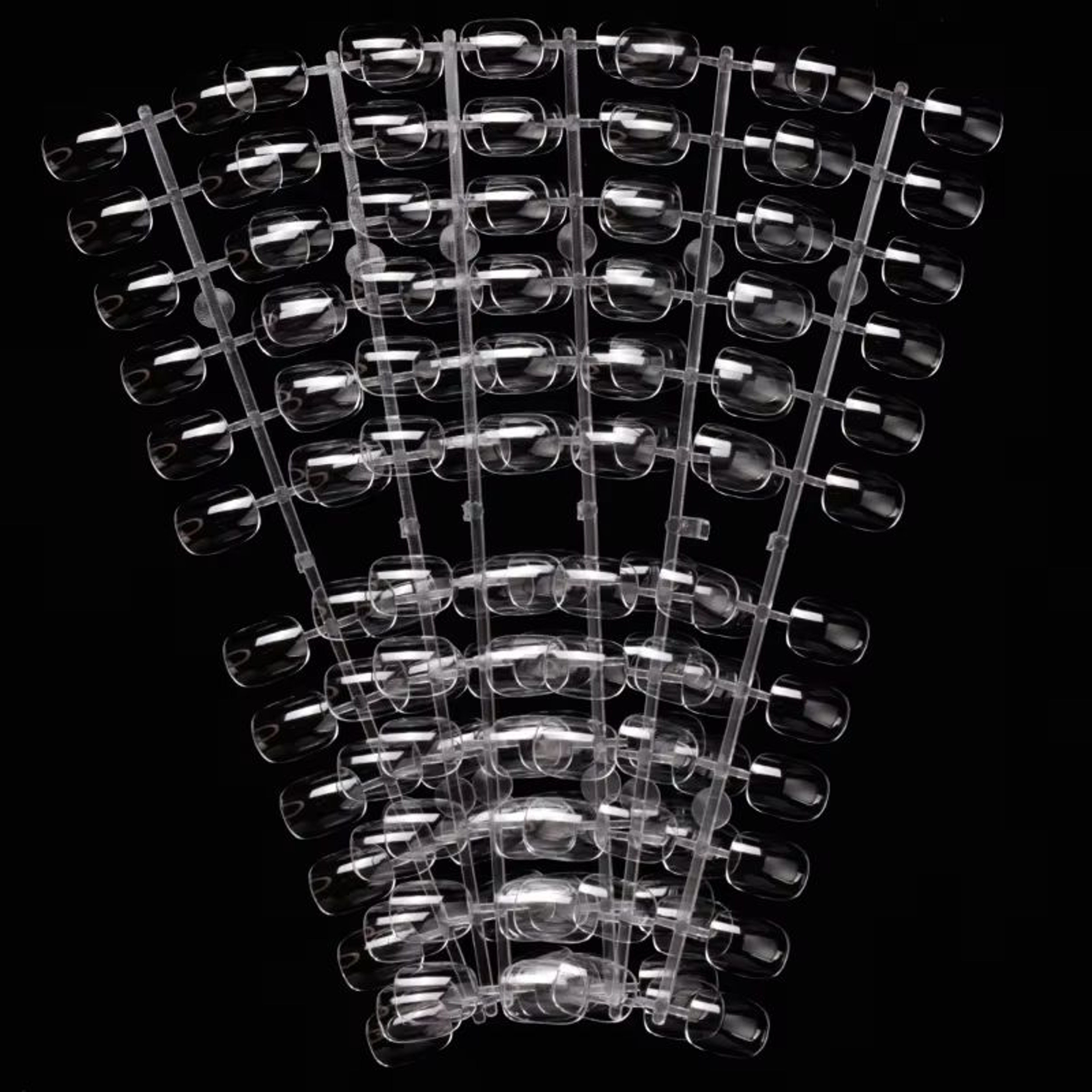 240 Piece Clear Nail Display Tips Set Foldable Flat Back Pointed Acrylic Practice Nails 3
