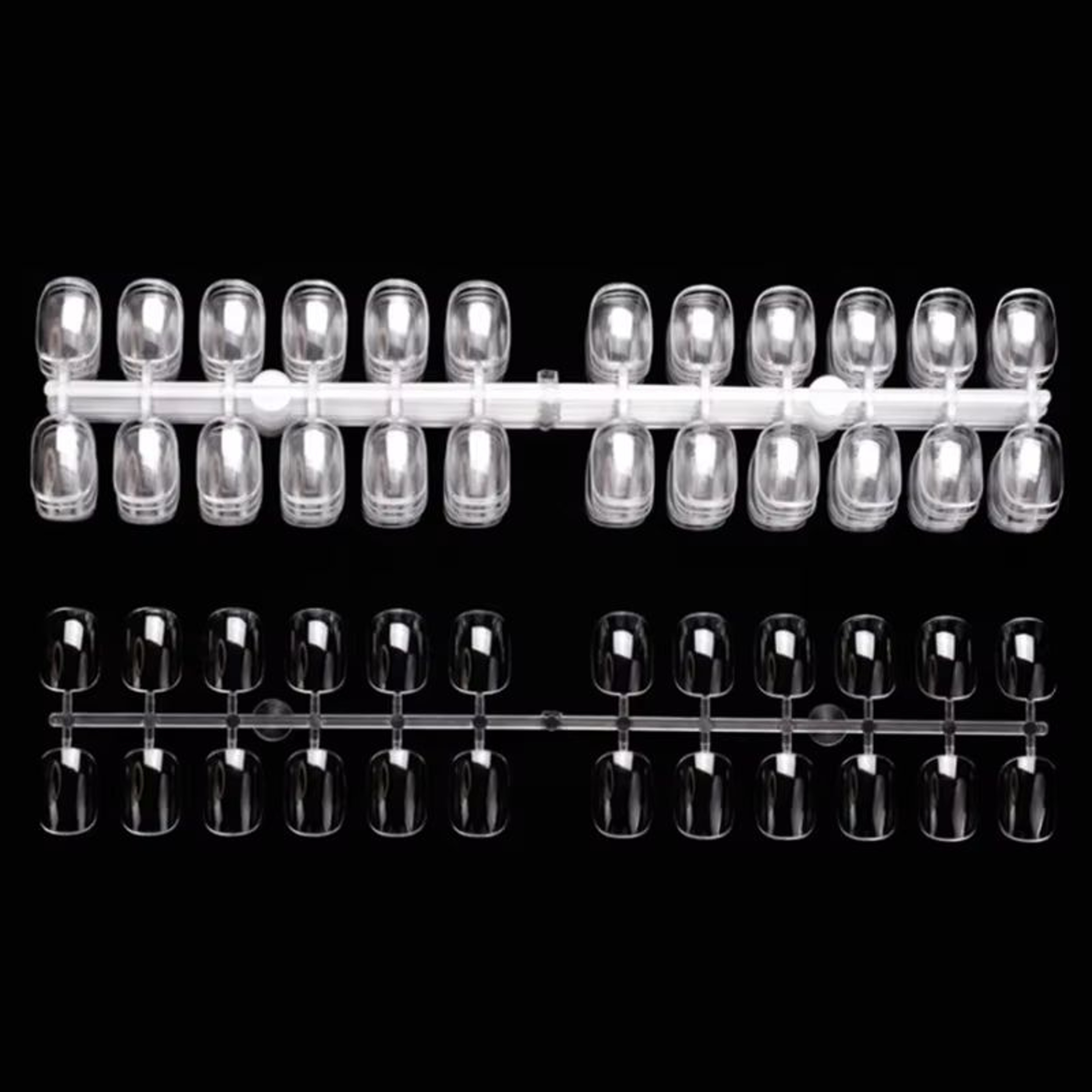 240 Piece Clear Nail Display Tips Set Foldable Flat Back Pointed Acrylic Practice Nails 6