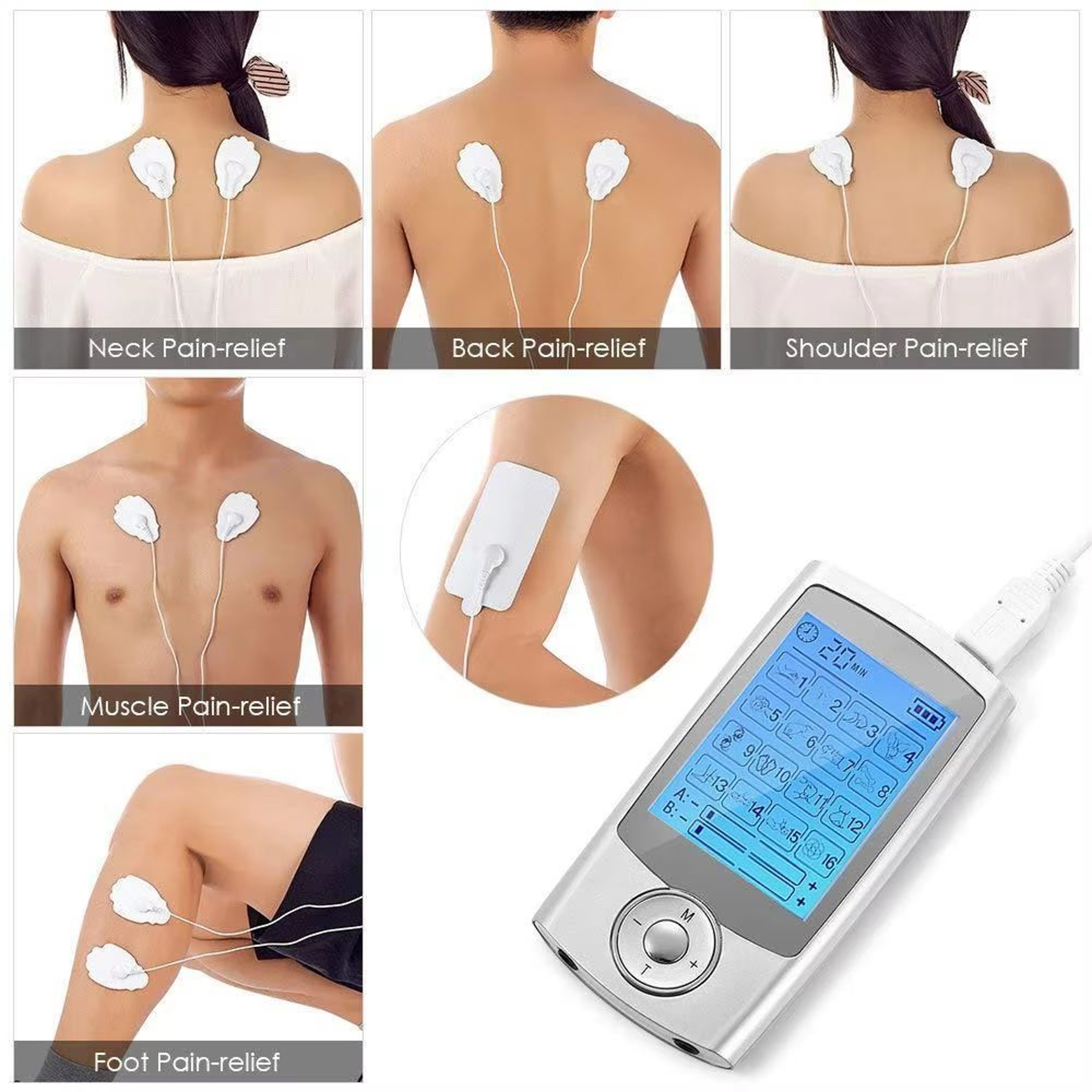 16 Mode Electric TENS EMS Muscle Stimulator Digital Therapy Massager For Pain Relief And Body Relax 1
