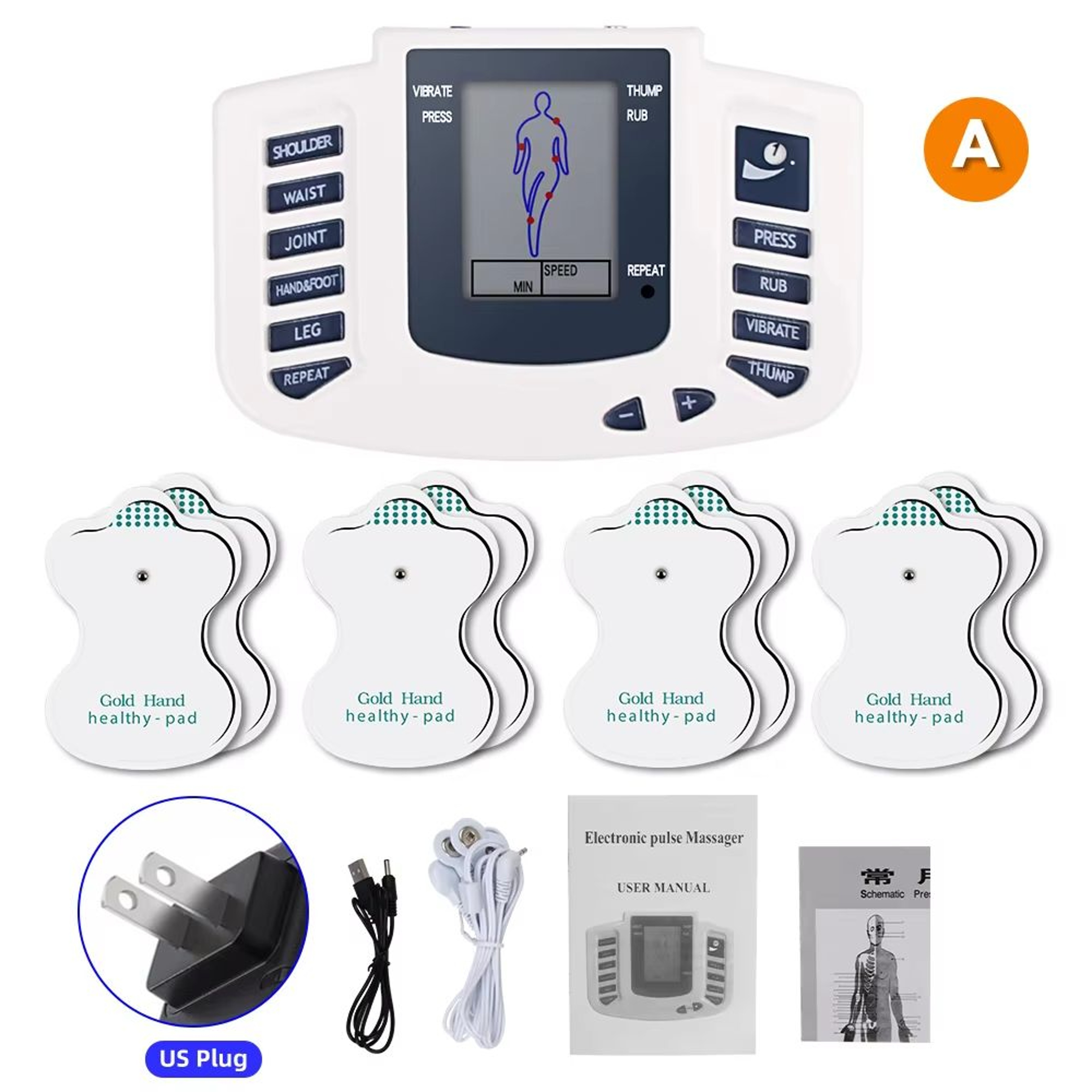 Full Body TENS EMS Muscle Electrostimulator Digital Acupuncture Therapy Massager With 16 Pads 7