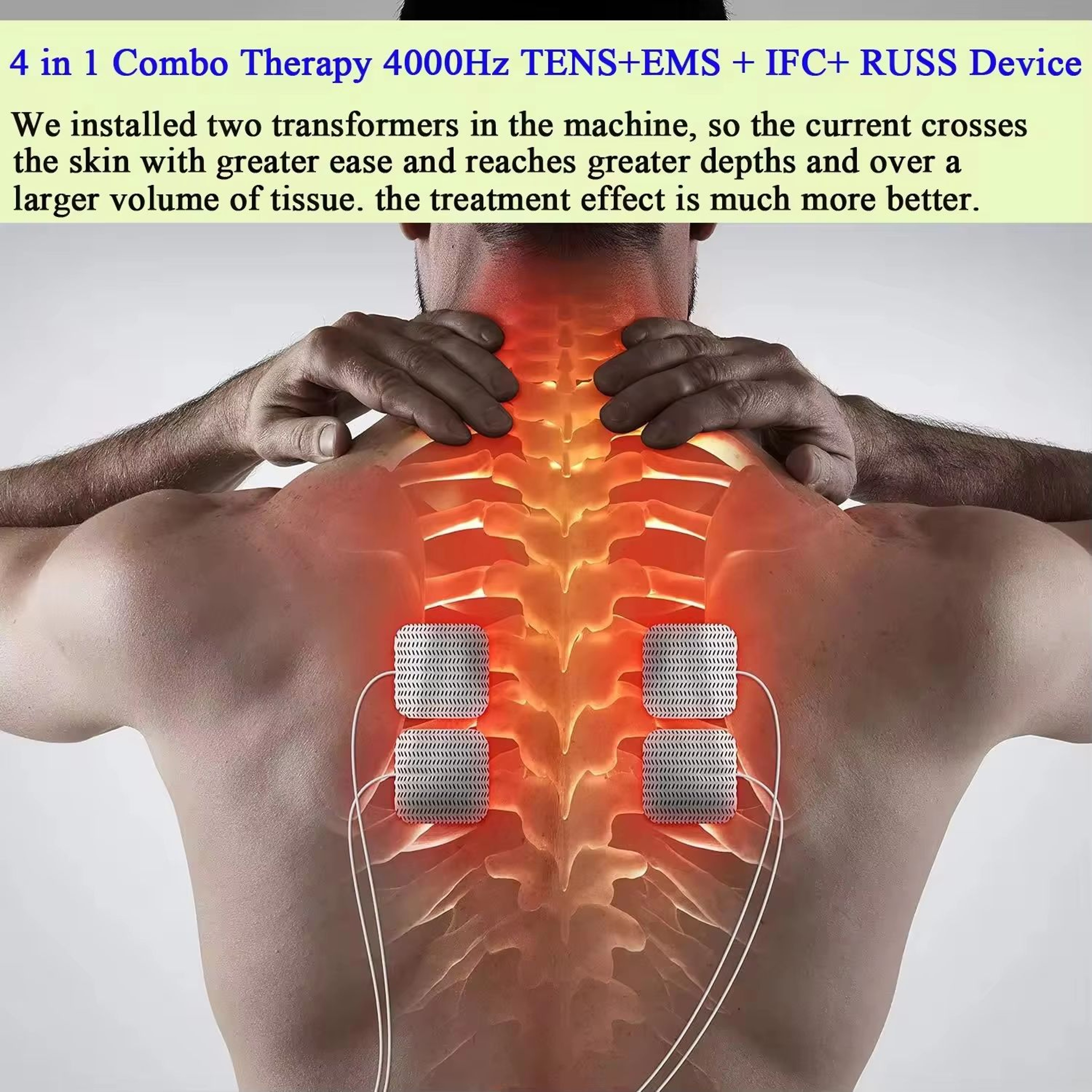 4 In 1 Electric Muscle Stimulator 60 Mode EMS TENS IFC RUSS Physiotherapy Therapy System 2