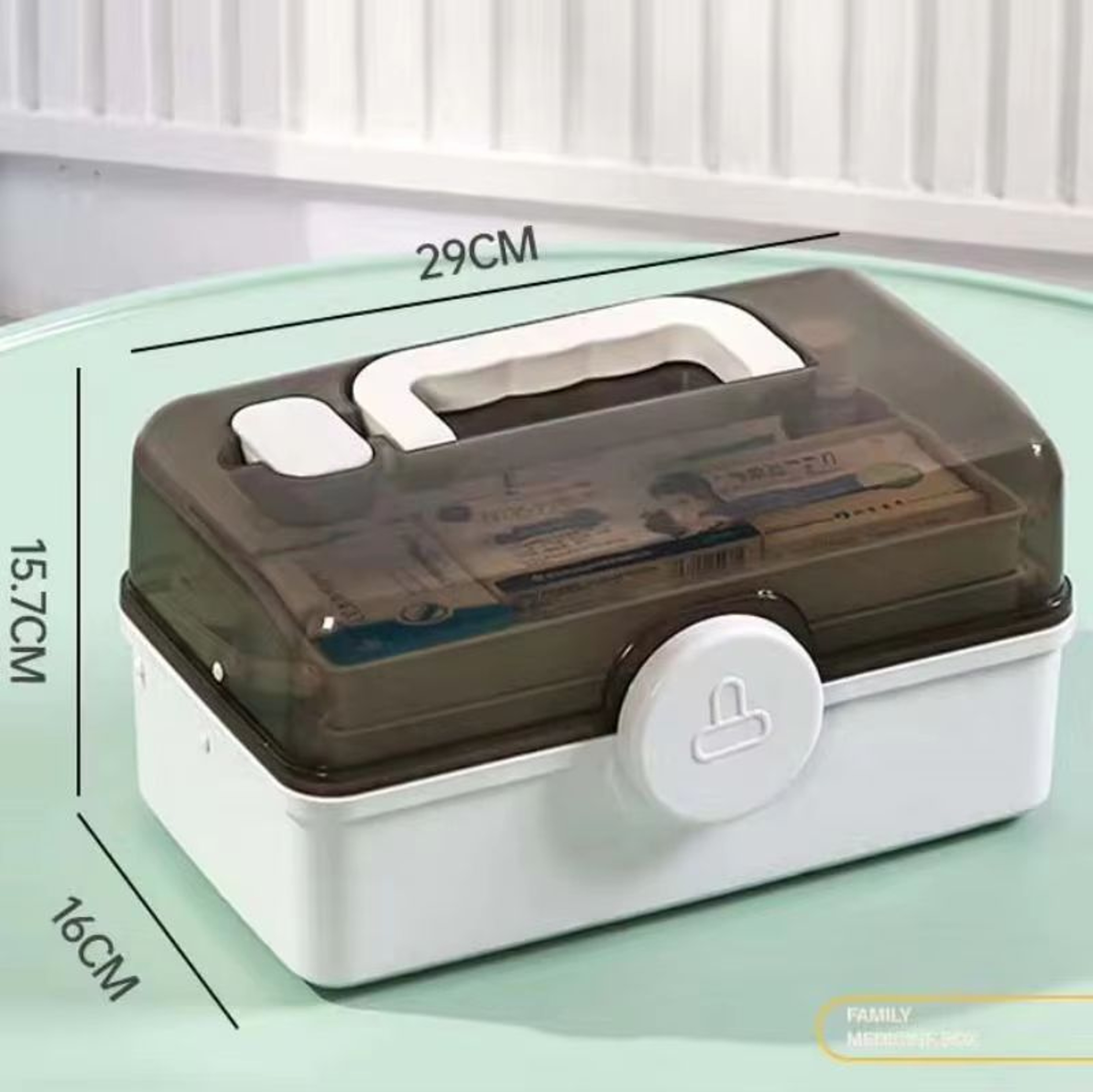 3 Layer Large Capacity Family Medicine Organizer Portable First Aid Storage Box With Handle 7