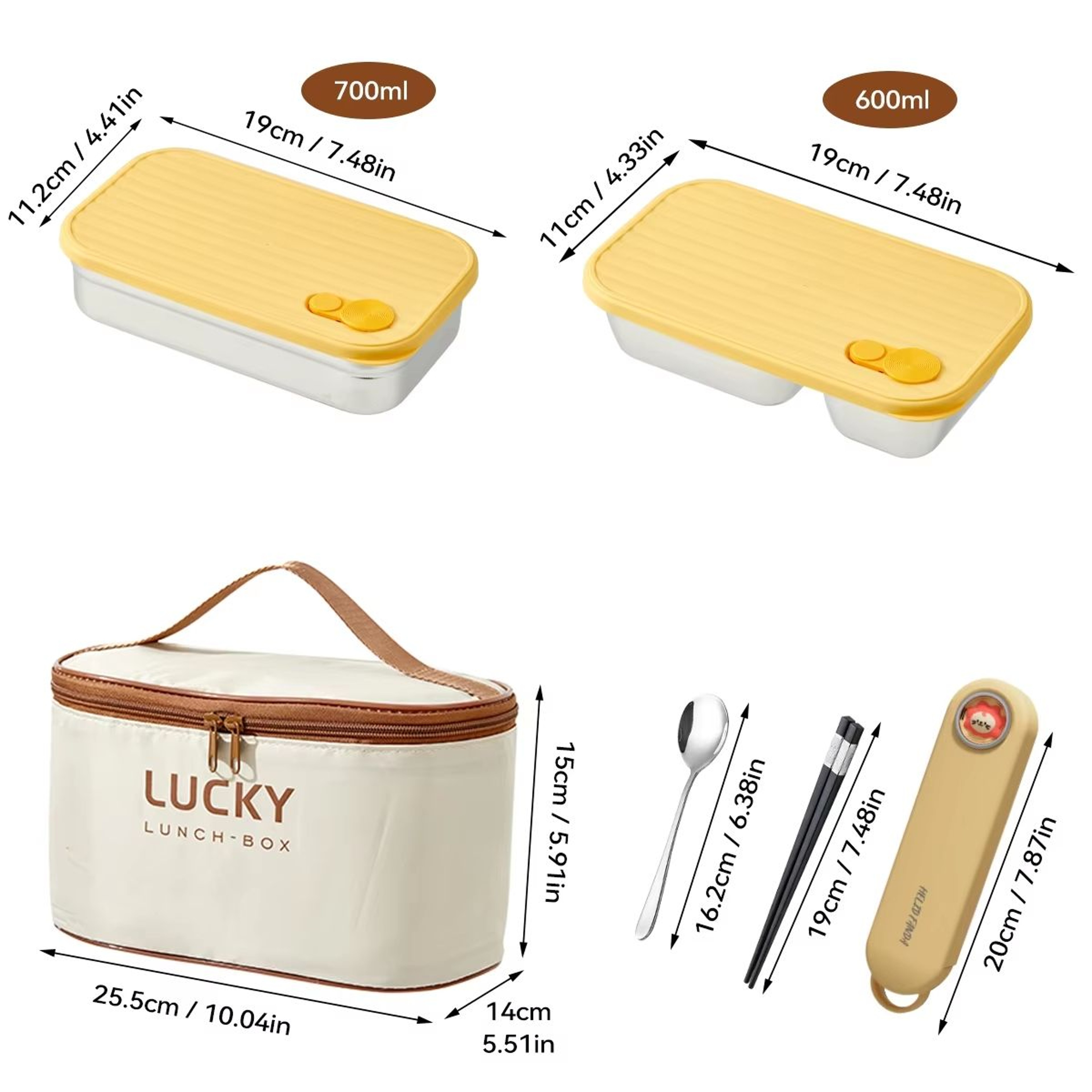 WORTHBUY Portable 304 Stainless Steel Lunch Box Leak Proof Reusable Bento Box For Kids And Travel 14