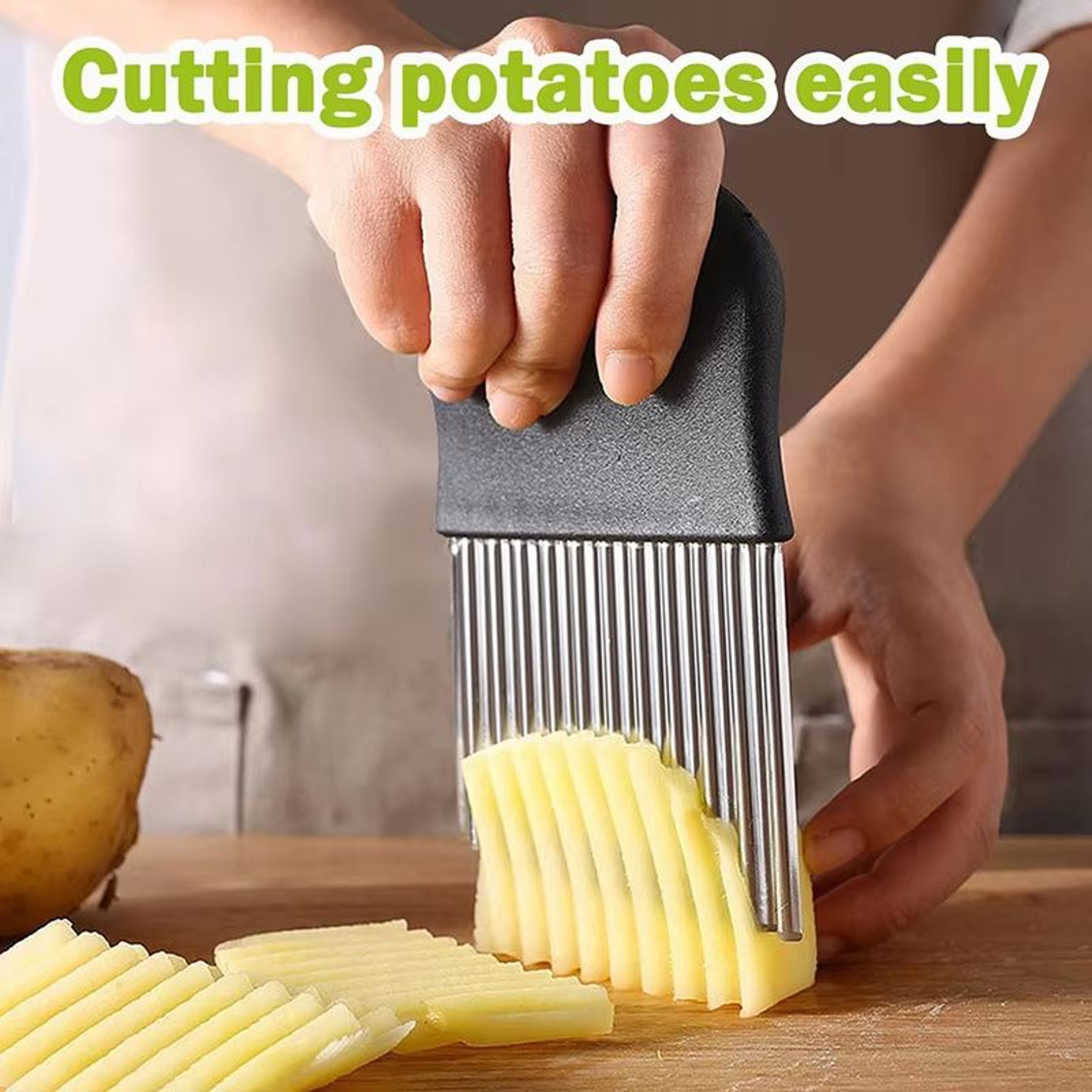 Stainless Steel Potato Cutter Slicer Crinkle Wavy French Fry And Vegetable Cutting Tool 1