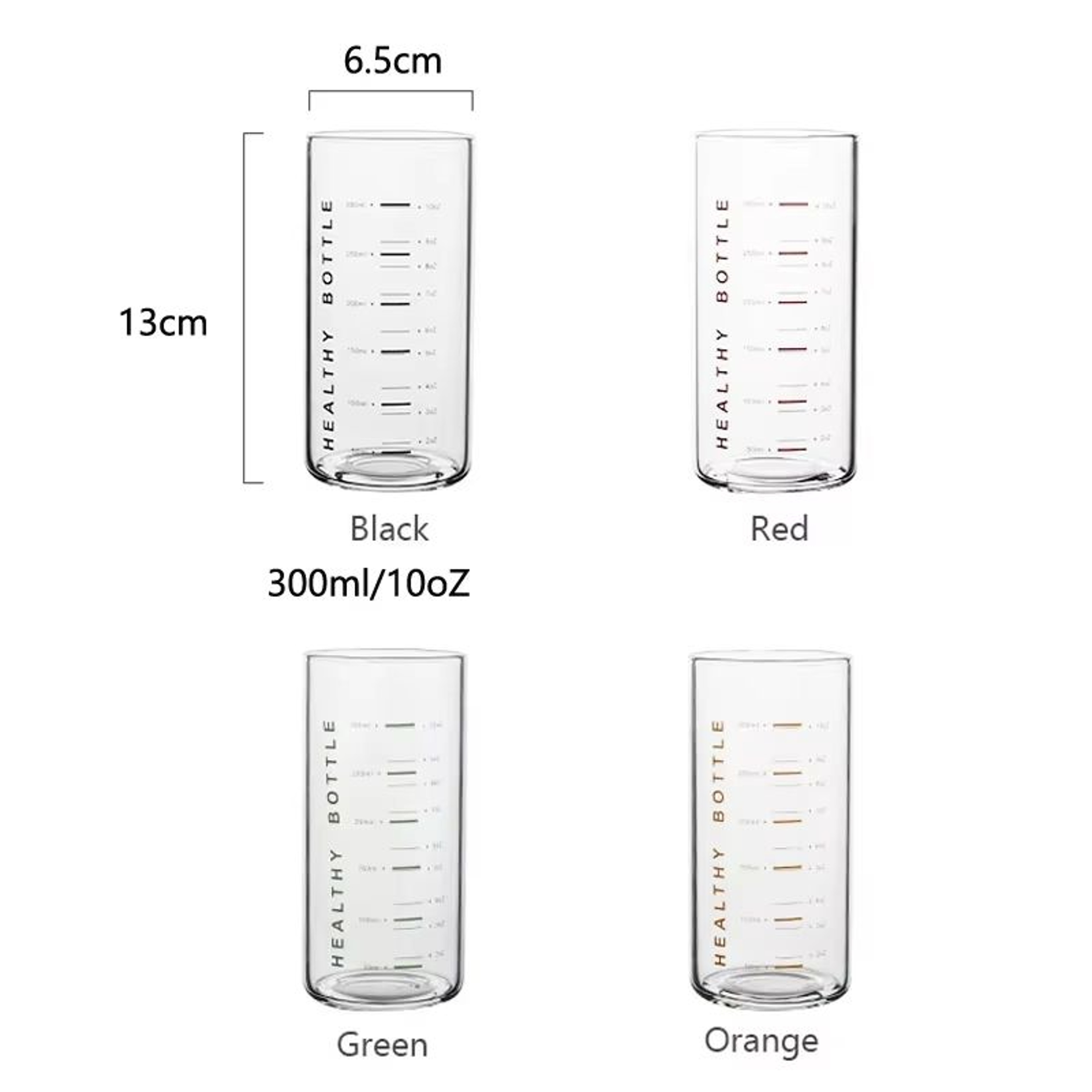 Graduated Glass Cup Clear Measuring Drinking Glass For Coffee Tea Milk And Juice 4