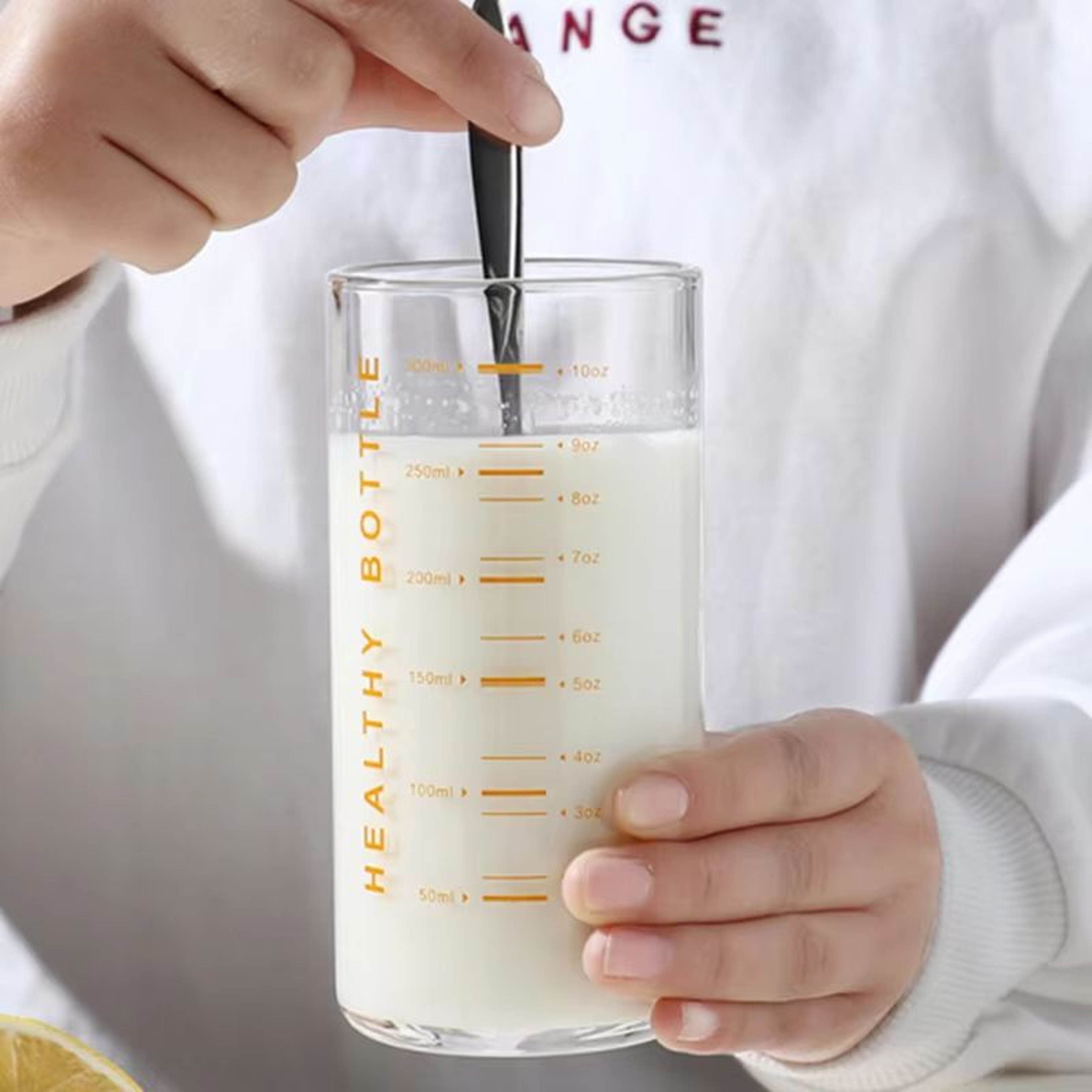 Graduated Glass Cup Clear Measuring Drinking Glass For Coffee Tea Milk And Juice 5