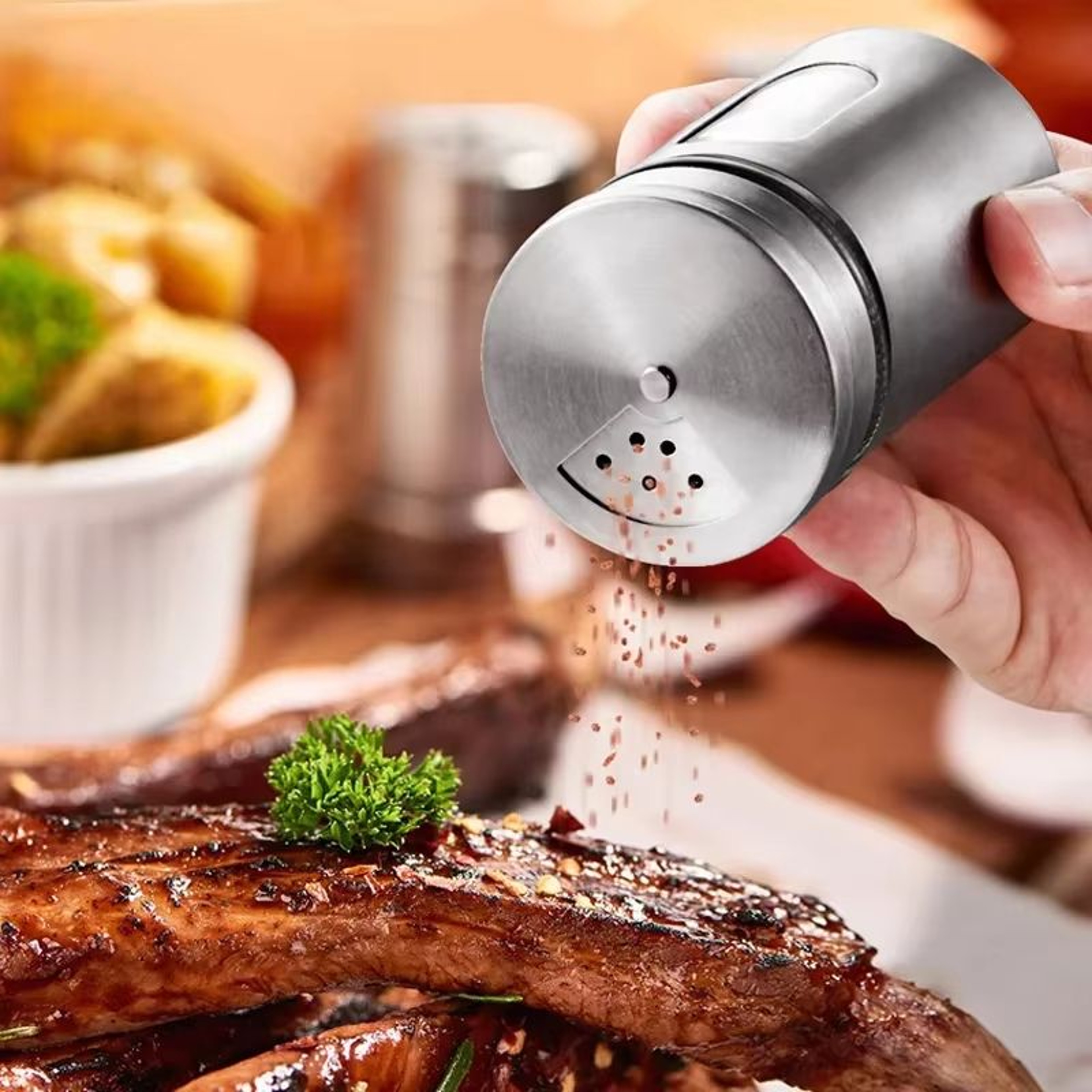 Stainless Steel Spice Storage Box And Condiment Shaker Jars Organizer For Cooking And BBQ Use 1