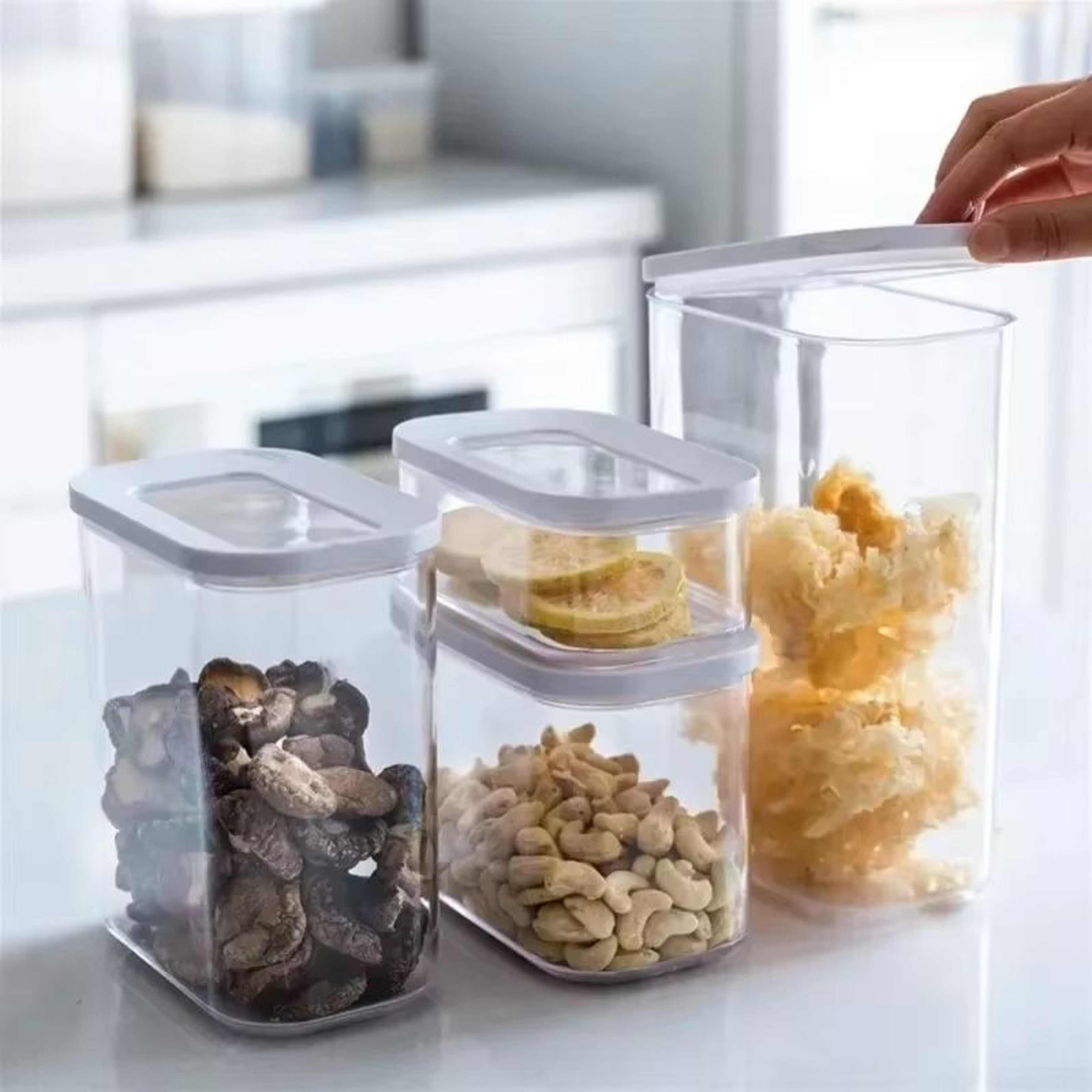 Airtight Plastic Sealed Storage Box Transparent Food Container For Coffee Beans And Cereal Organiza 2