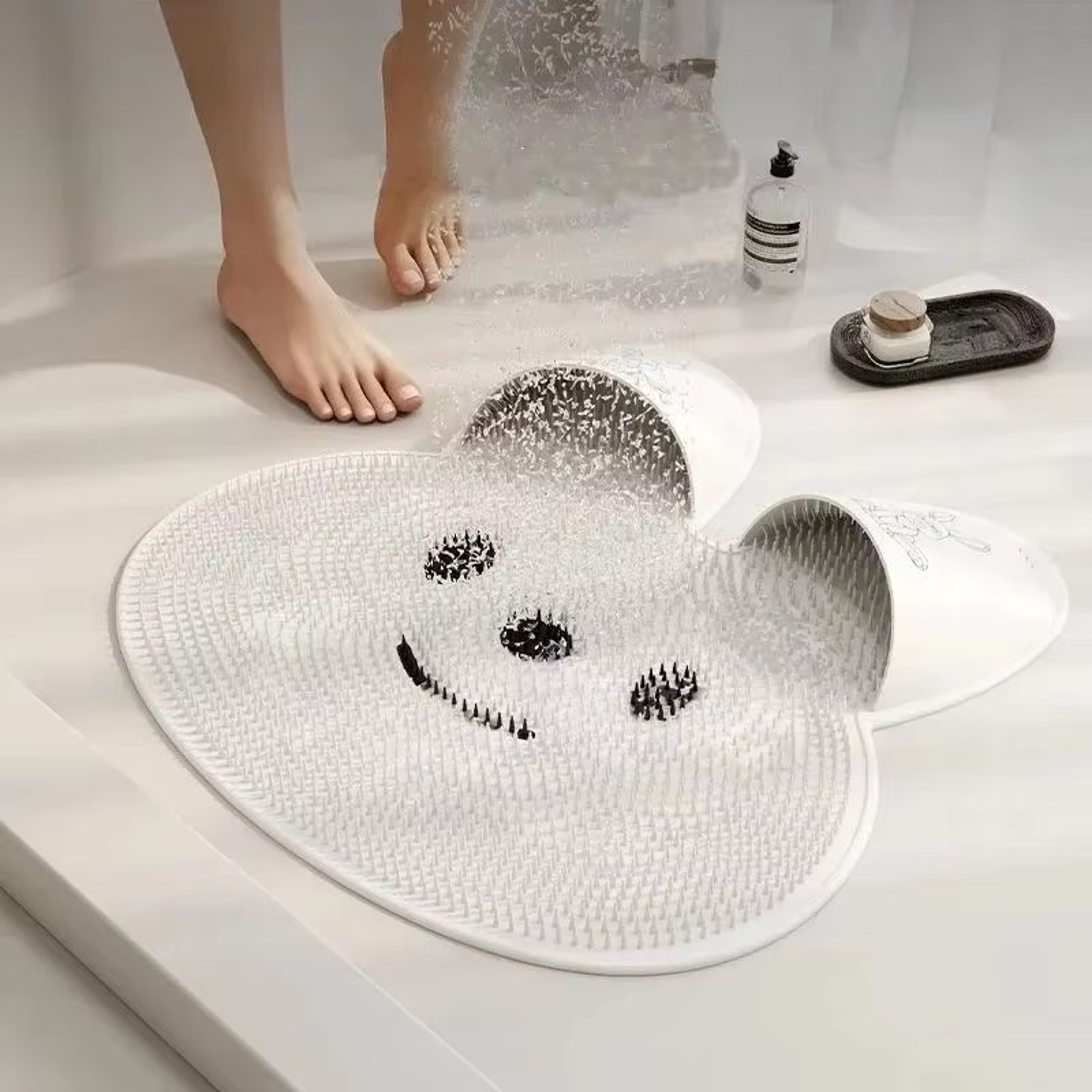 Silicone Anti Slip Foot Massage Shower Mat With Dead Skin Removal And Back Massage Nodes 0