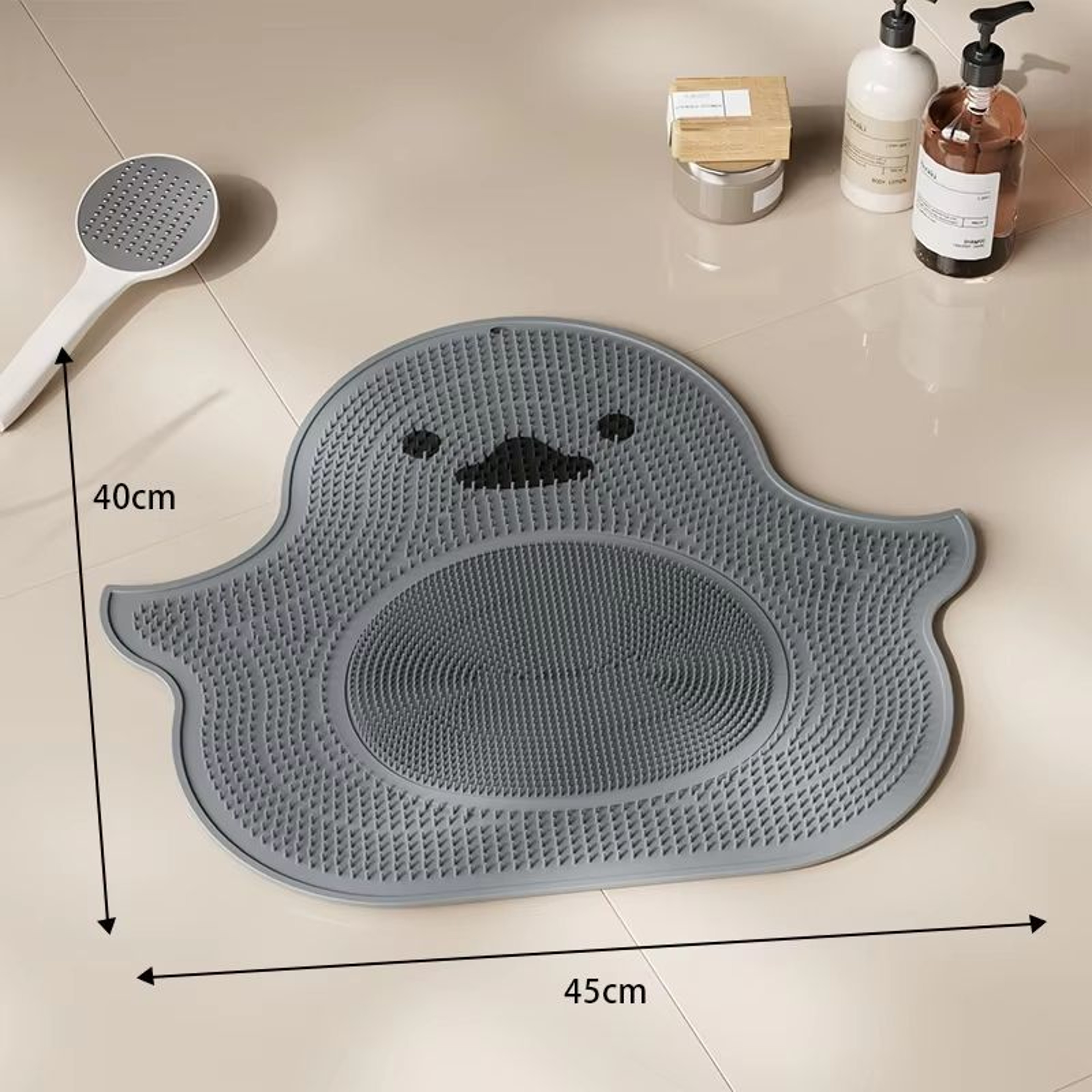 Silicone Anti Slip Foot Massage Shower Mat With Dead Skin Removal And Back Massage Nodes 9