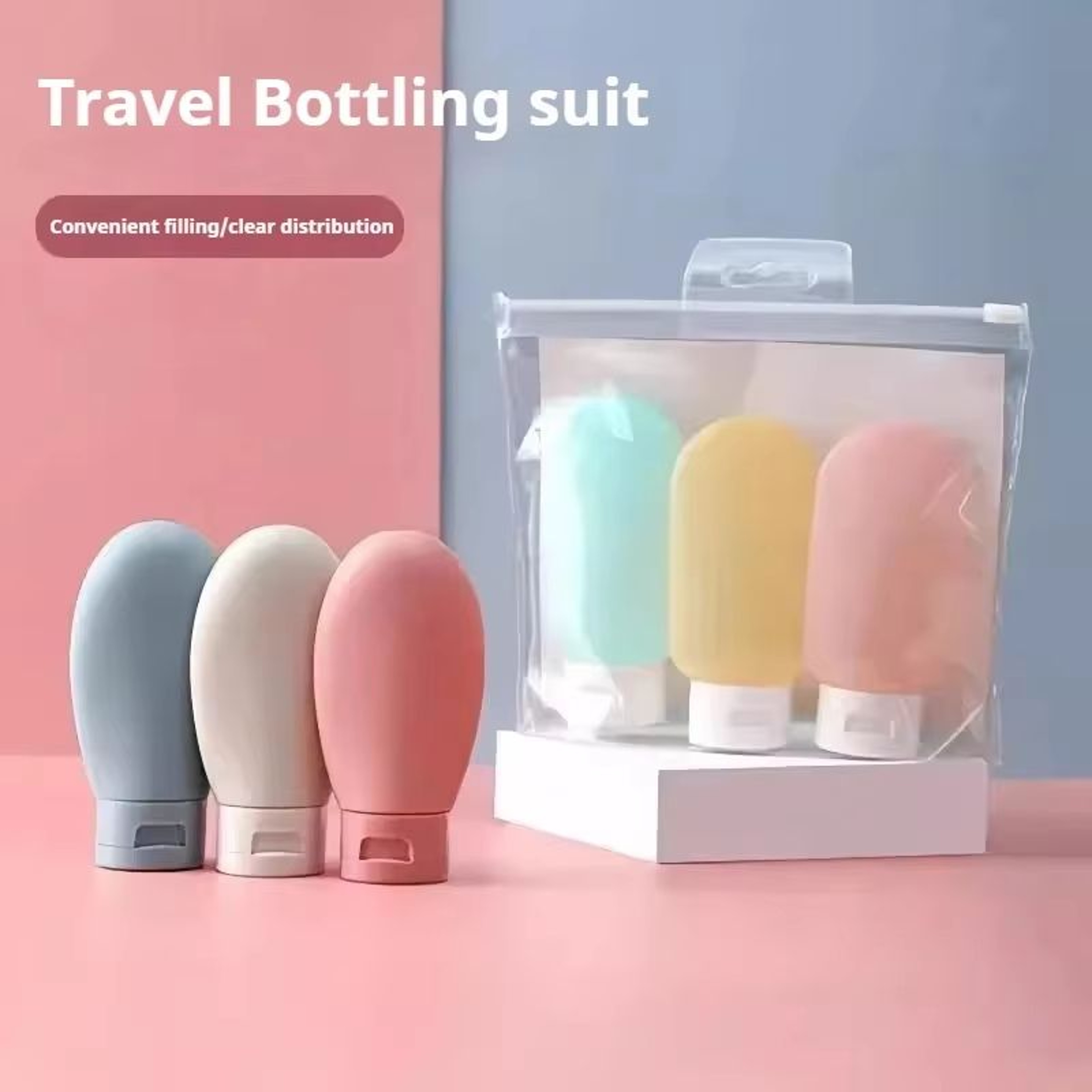 Refillable Soft Silicone Travel Bottles Set 60ML 203 Fl Oz Squeeze Tubes For Toiletries And Cosmeti 0