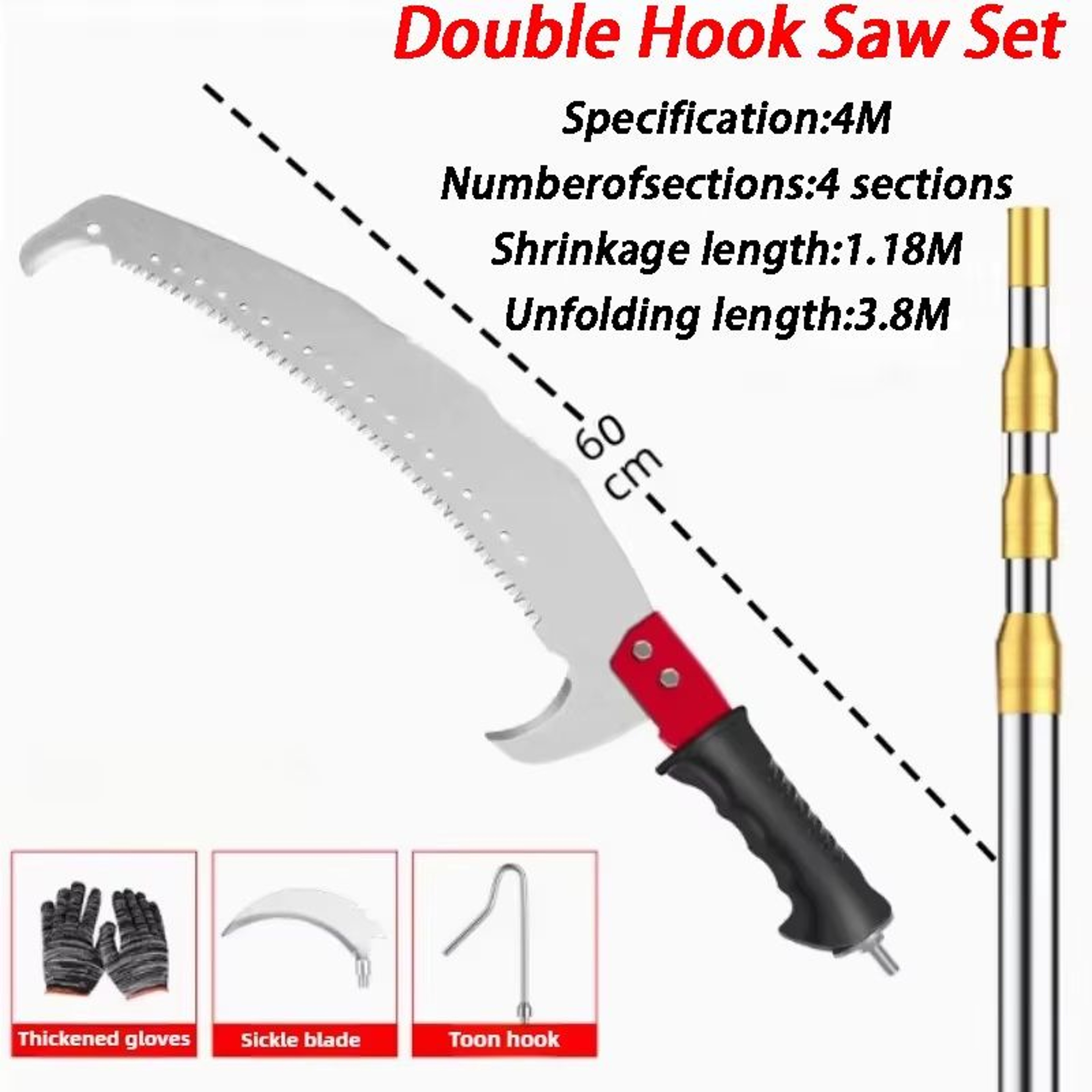 High Altitude Retractable Branch Pruning Saw Portable Garden Tree Trimming Hand Tool 16
