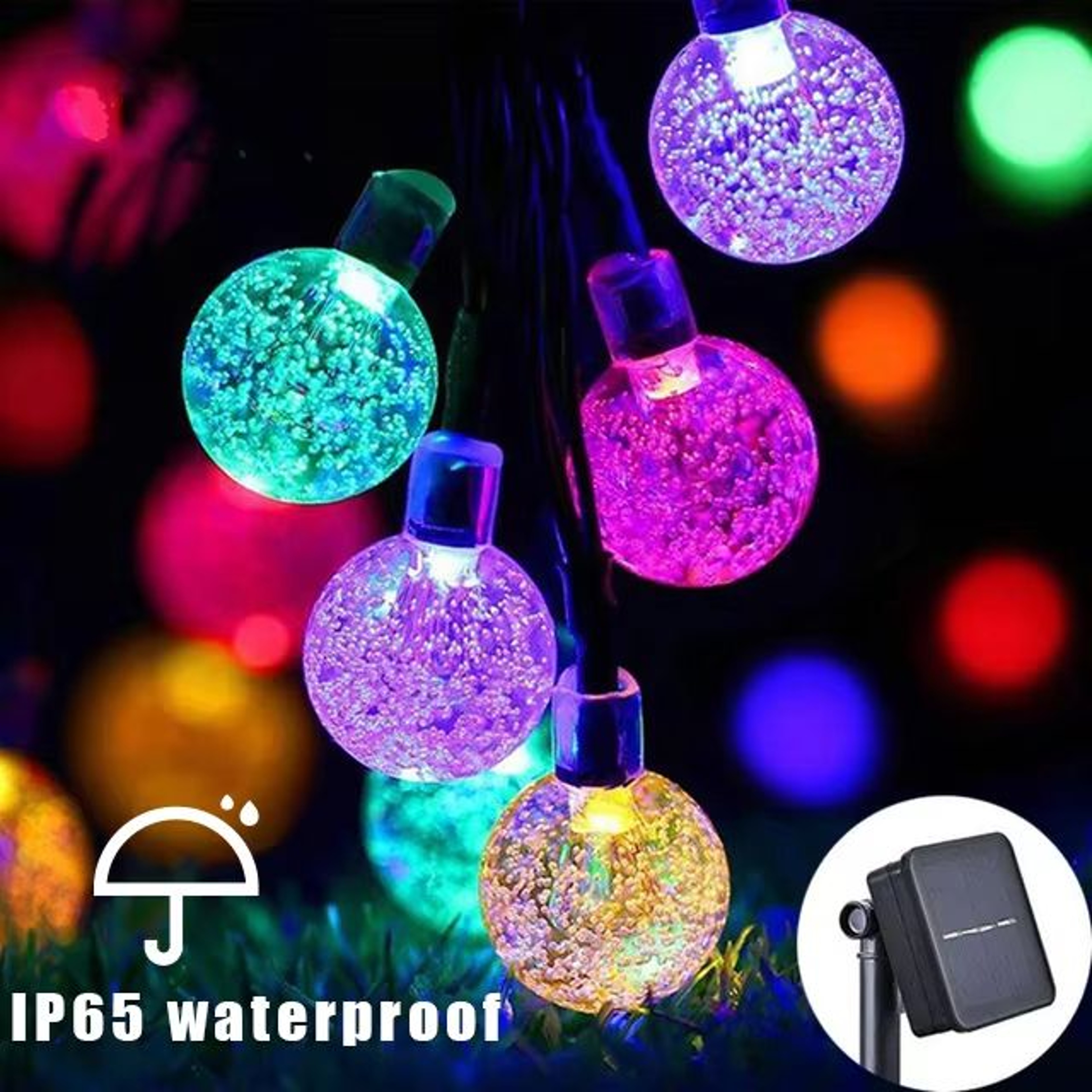Solar Outdoor String Lights 200 LED Crystal Globe Waterproof Fairy Lights For Garden And Party Deco 8