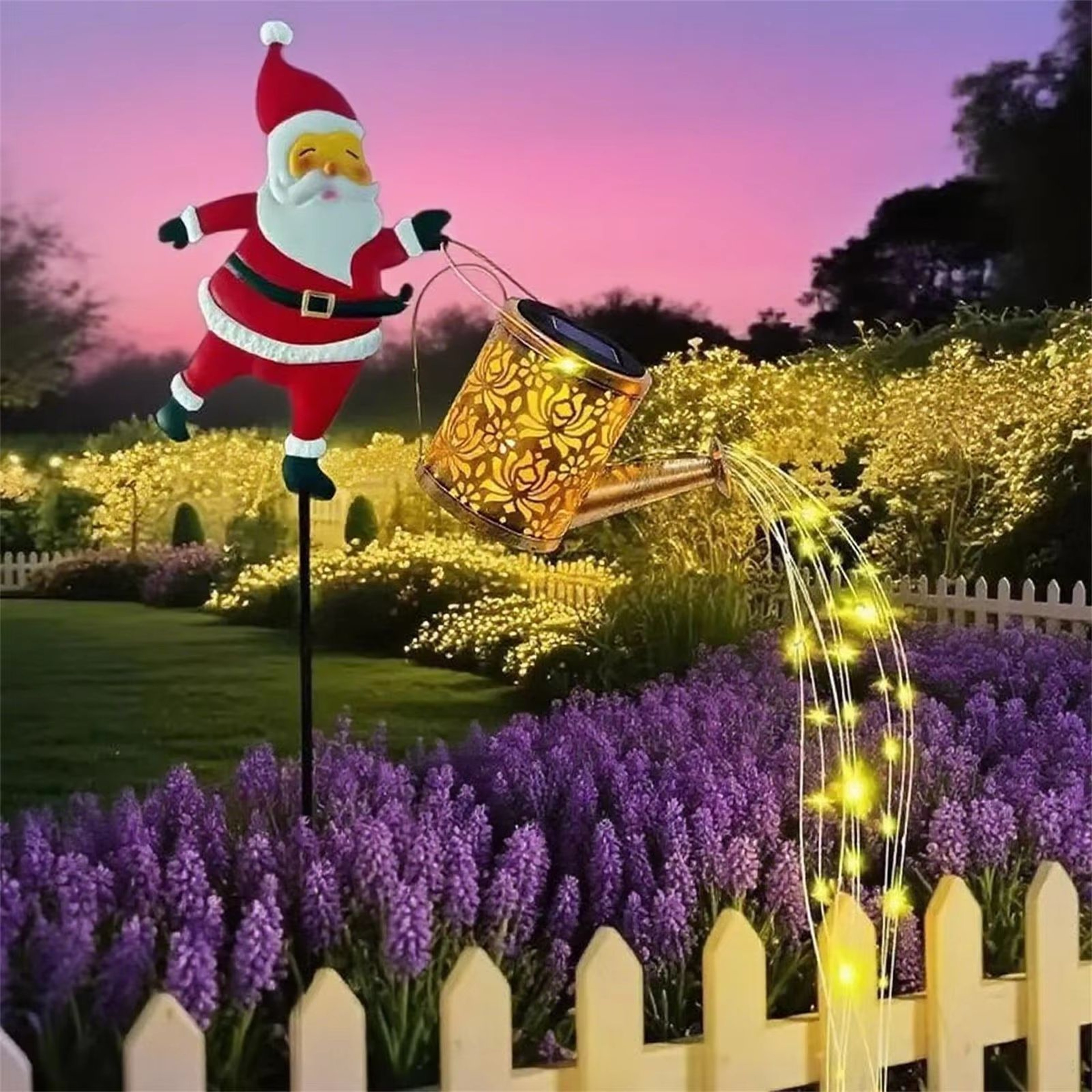 Solar Powered Santa Claus Garden Light Outdoor LED Christmas Yard Decoration Waterproof 1