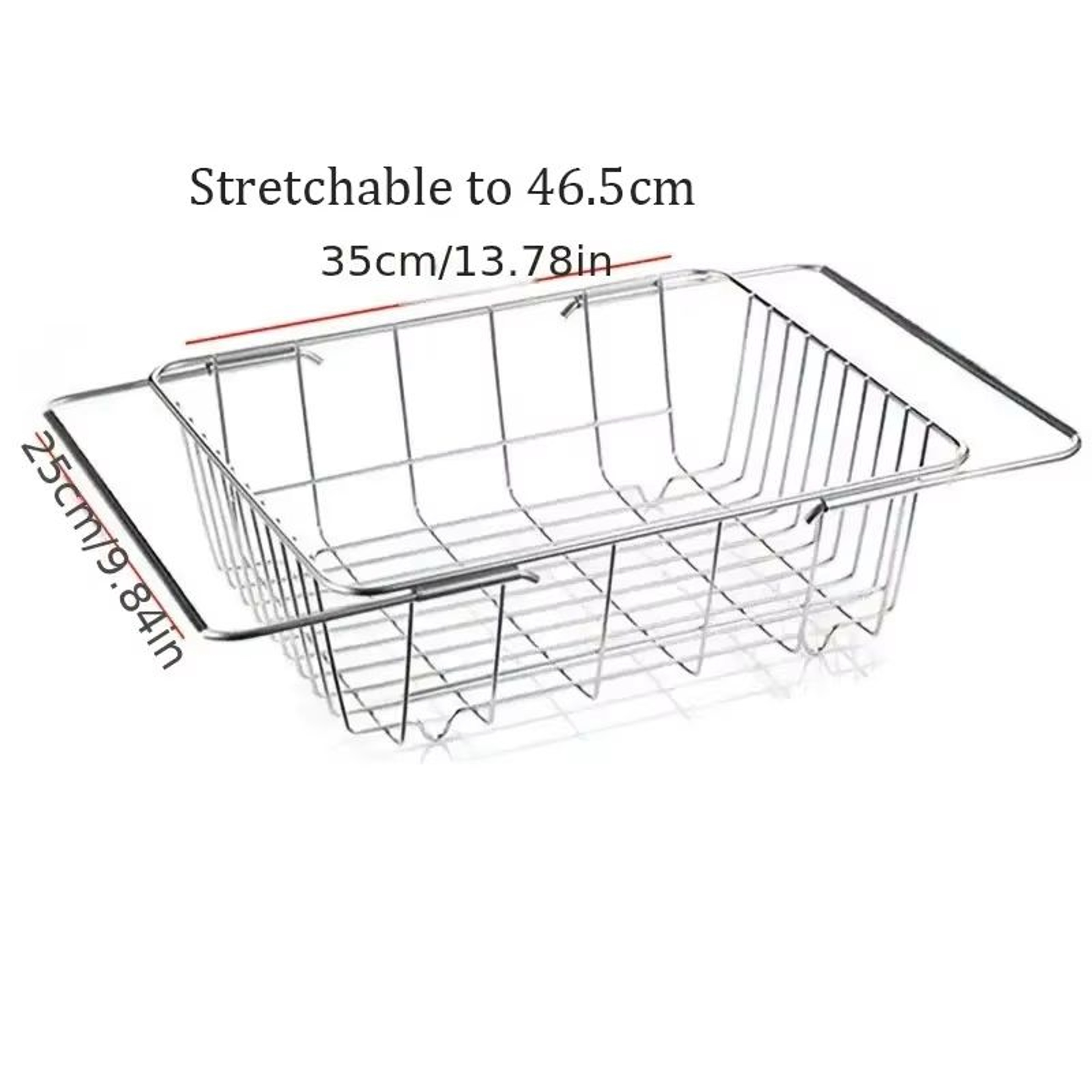 Retractable Sink Drain Rack Adjustable Dish And Produce Washing Basket For Kitchen Sink 9