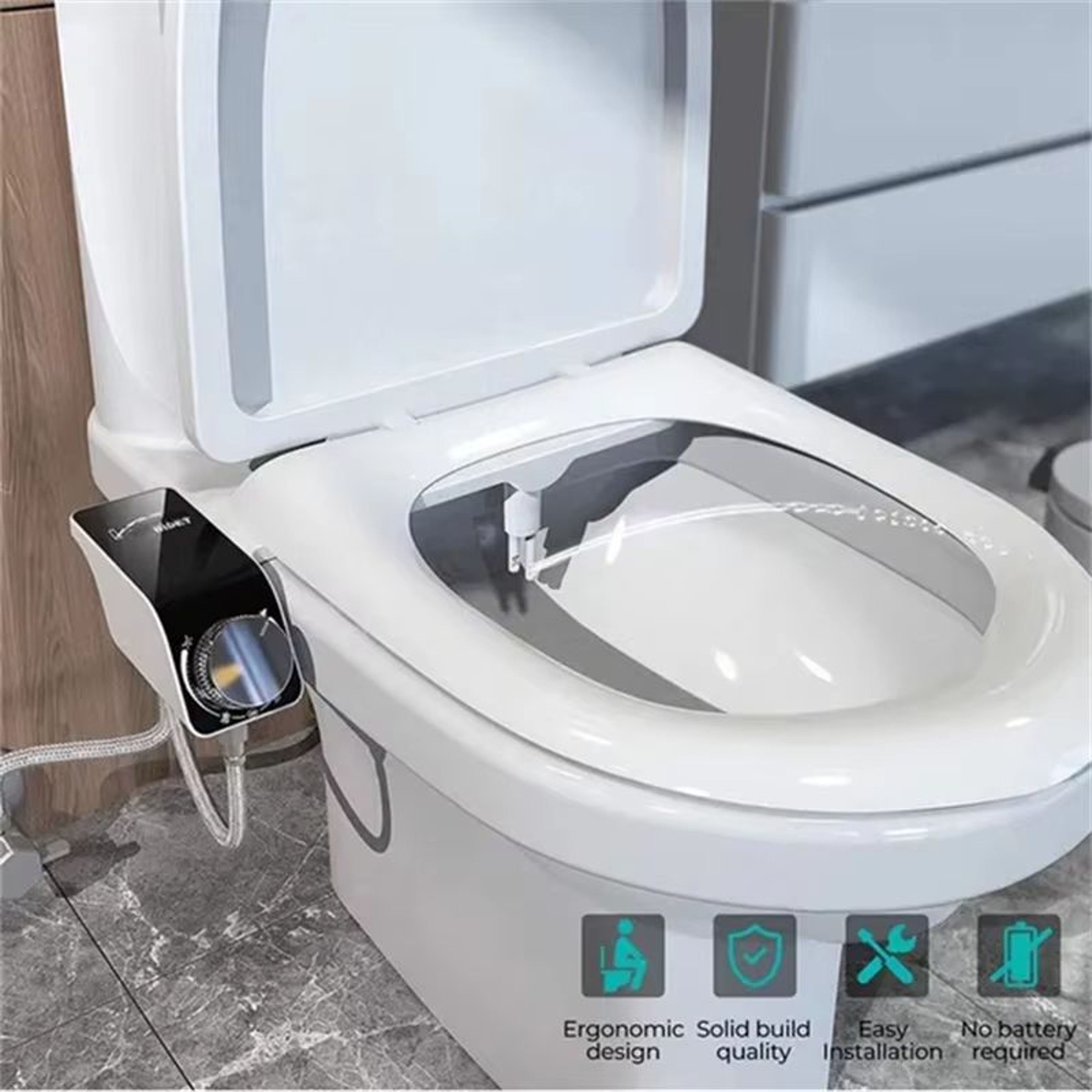 Portable Non Electric Bidet Spray Attachment For Women Hygienic Bathroom Use 0