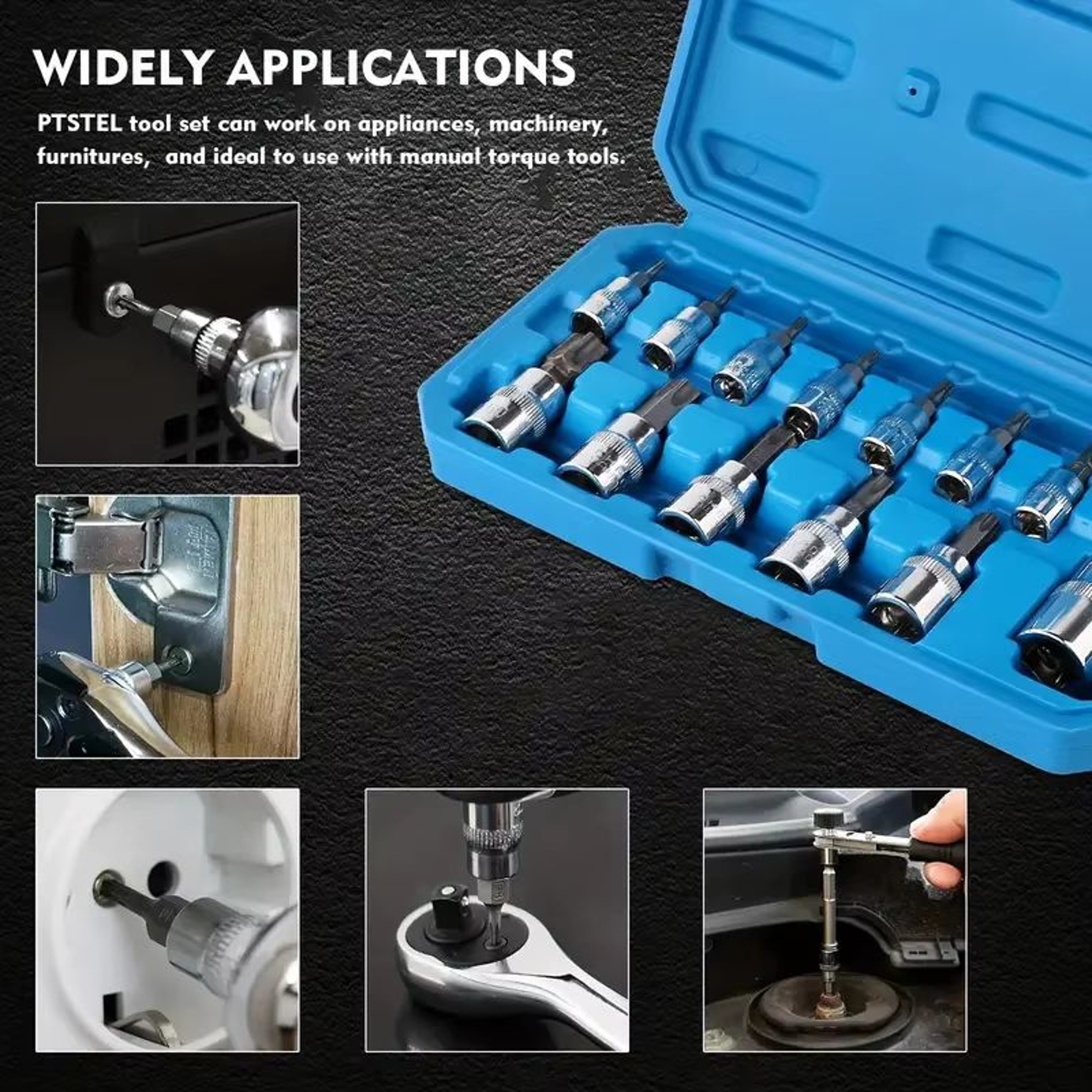 13Piece Torx Bit Socket Set T8T70 Star Screwdriver Bits With Storage Case 1