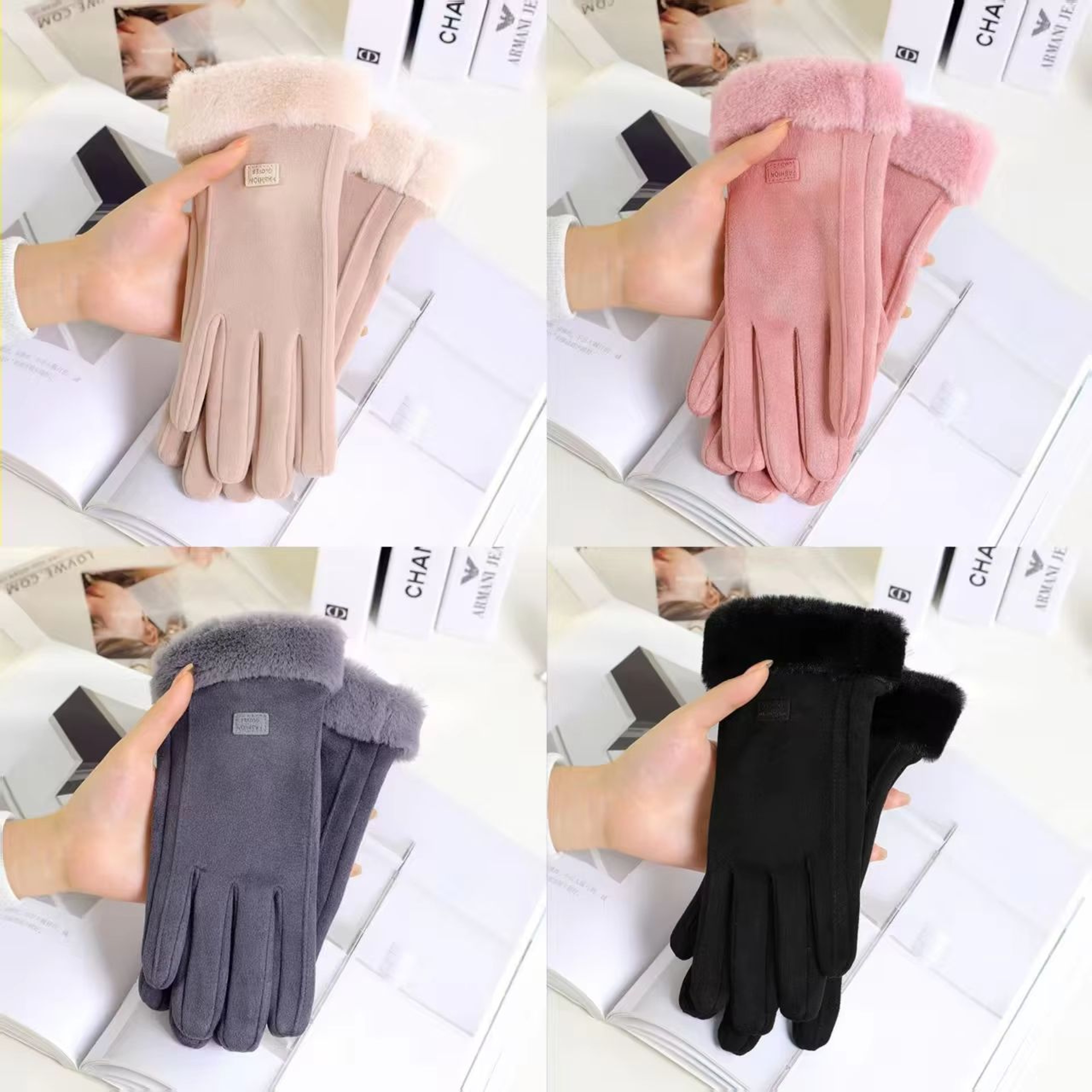 Womens Winter Gloves Velvet Lined Touchscreen Cycling Gloves Soft Warm Windproof Gloves 10