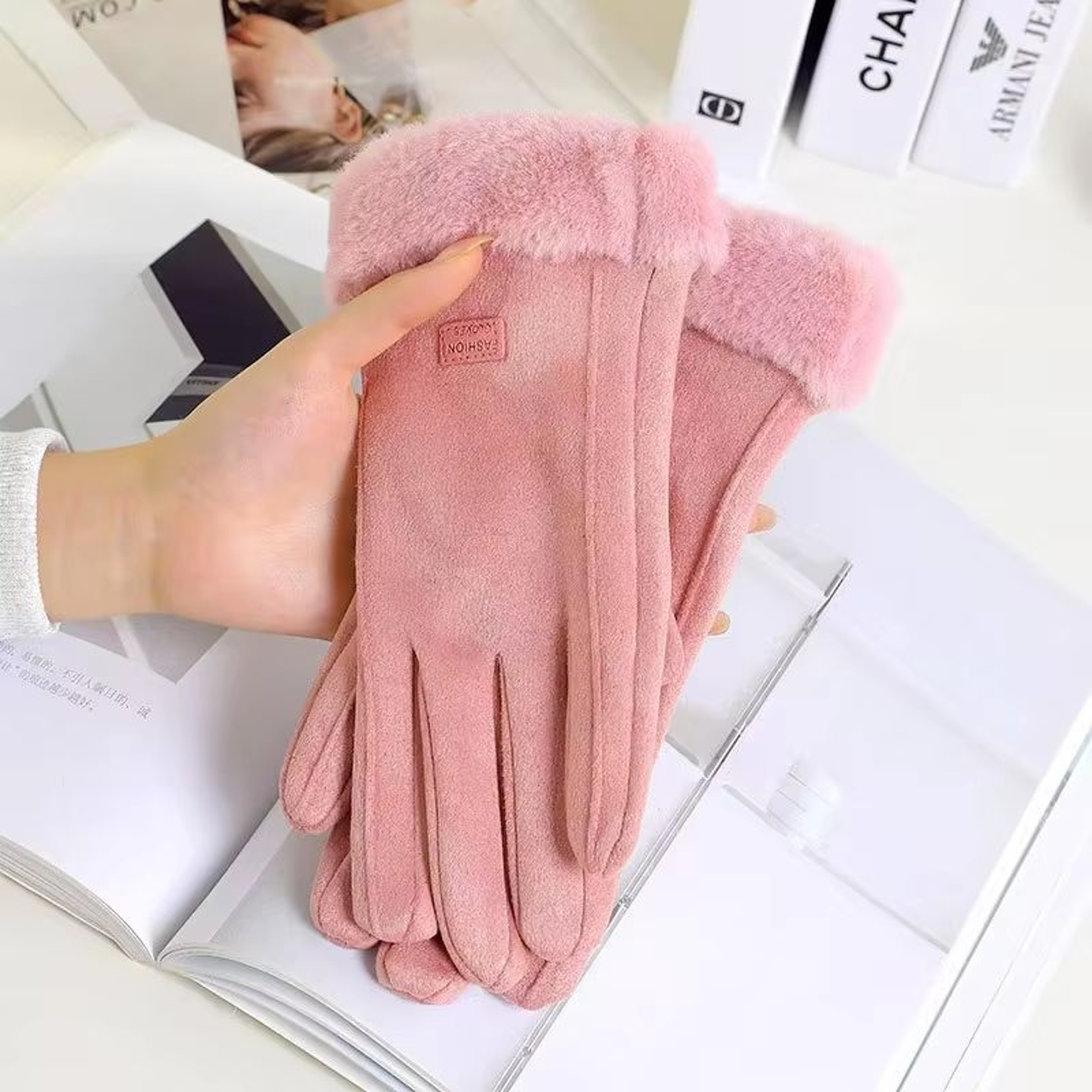 Womens Winter Gloves Velvet Lined Touchscreen Cycling Gloves Soft Warm Windproof Gloves 6
