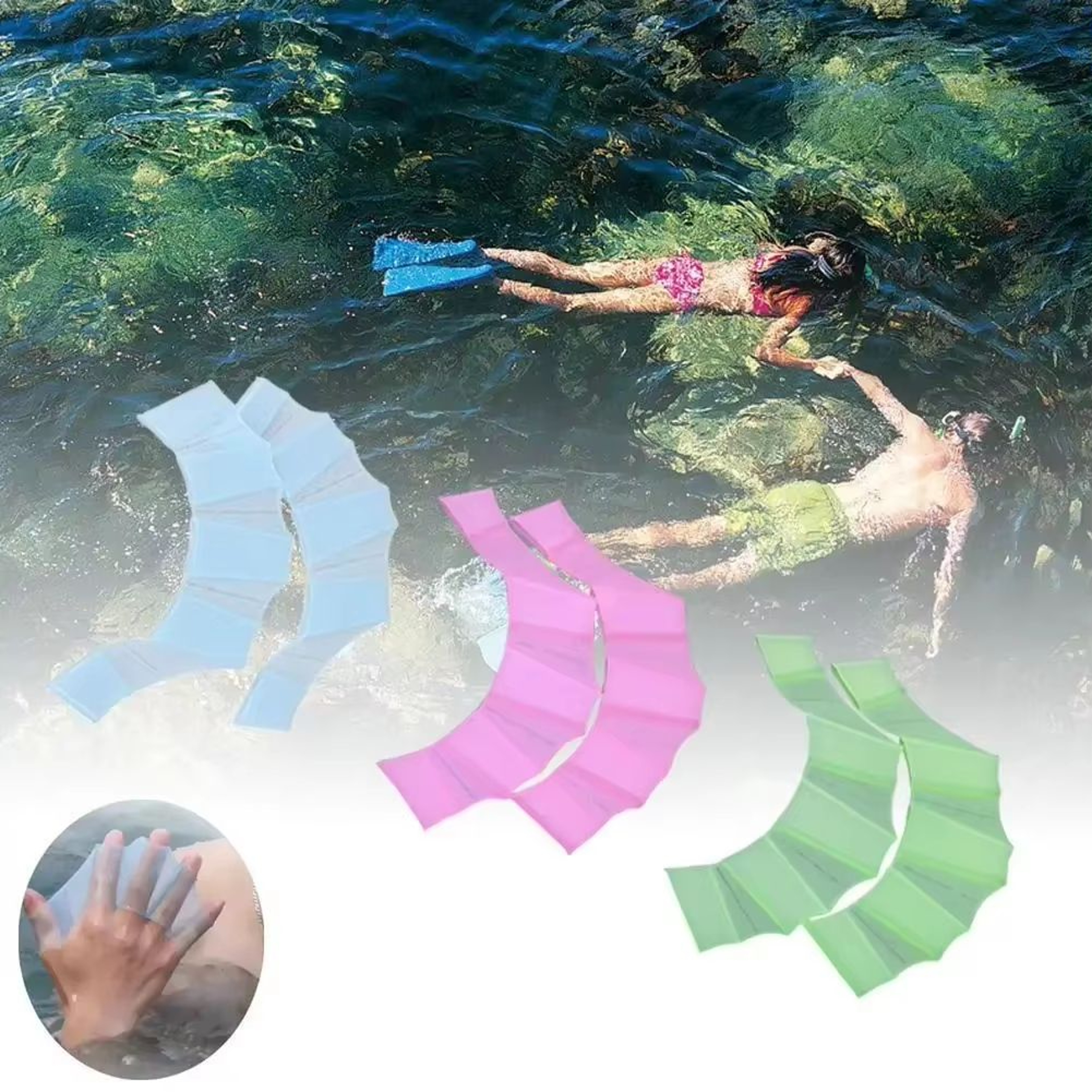 Silicone Swim Hand Paddles For Men Women And Kids WideAngle Stroke Technique Trainer For Pool Train 1