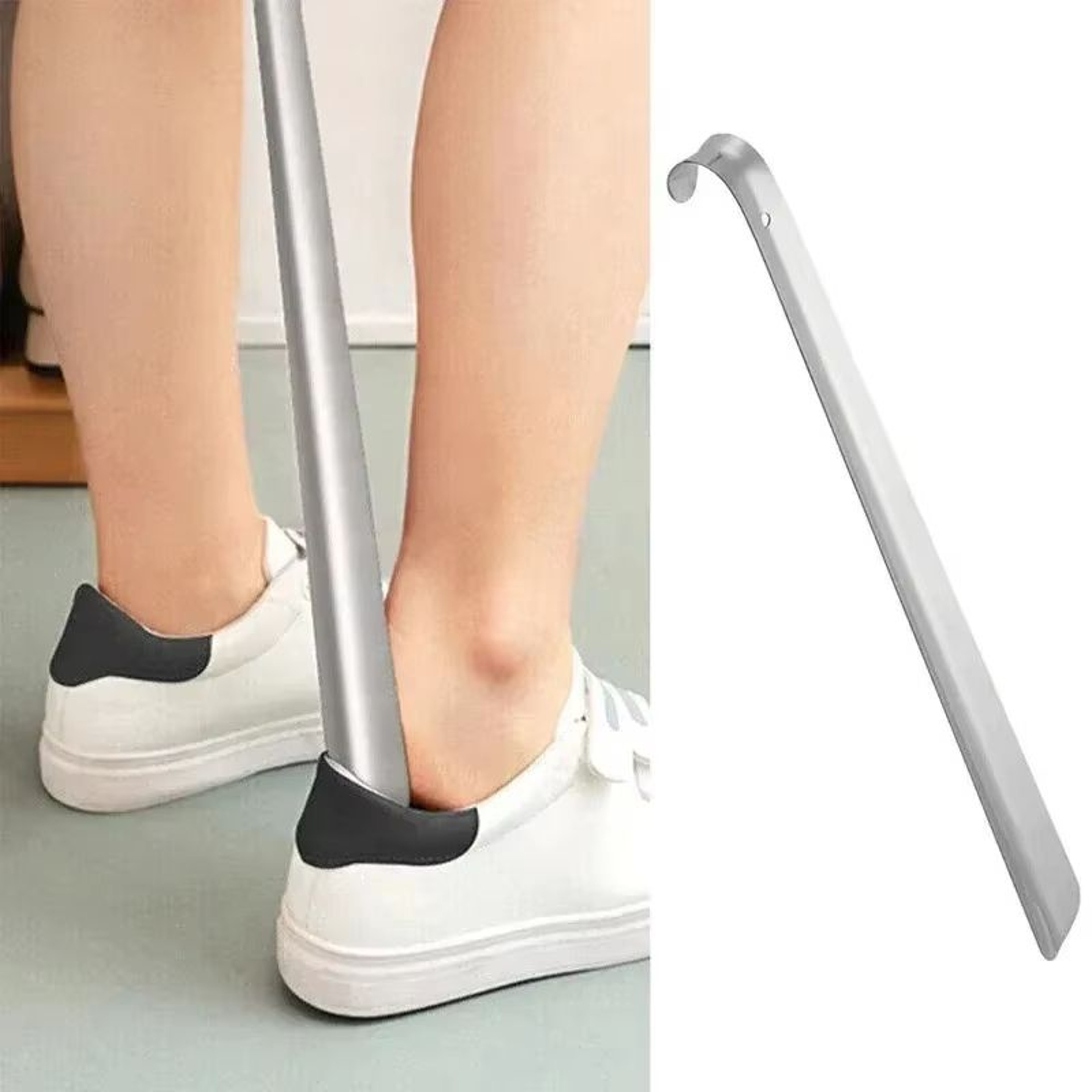 52cm 2047in Extra Long Stainless Steel Shoe Horn Long Handle Shoe Lifter And Remover Tool 0