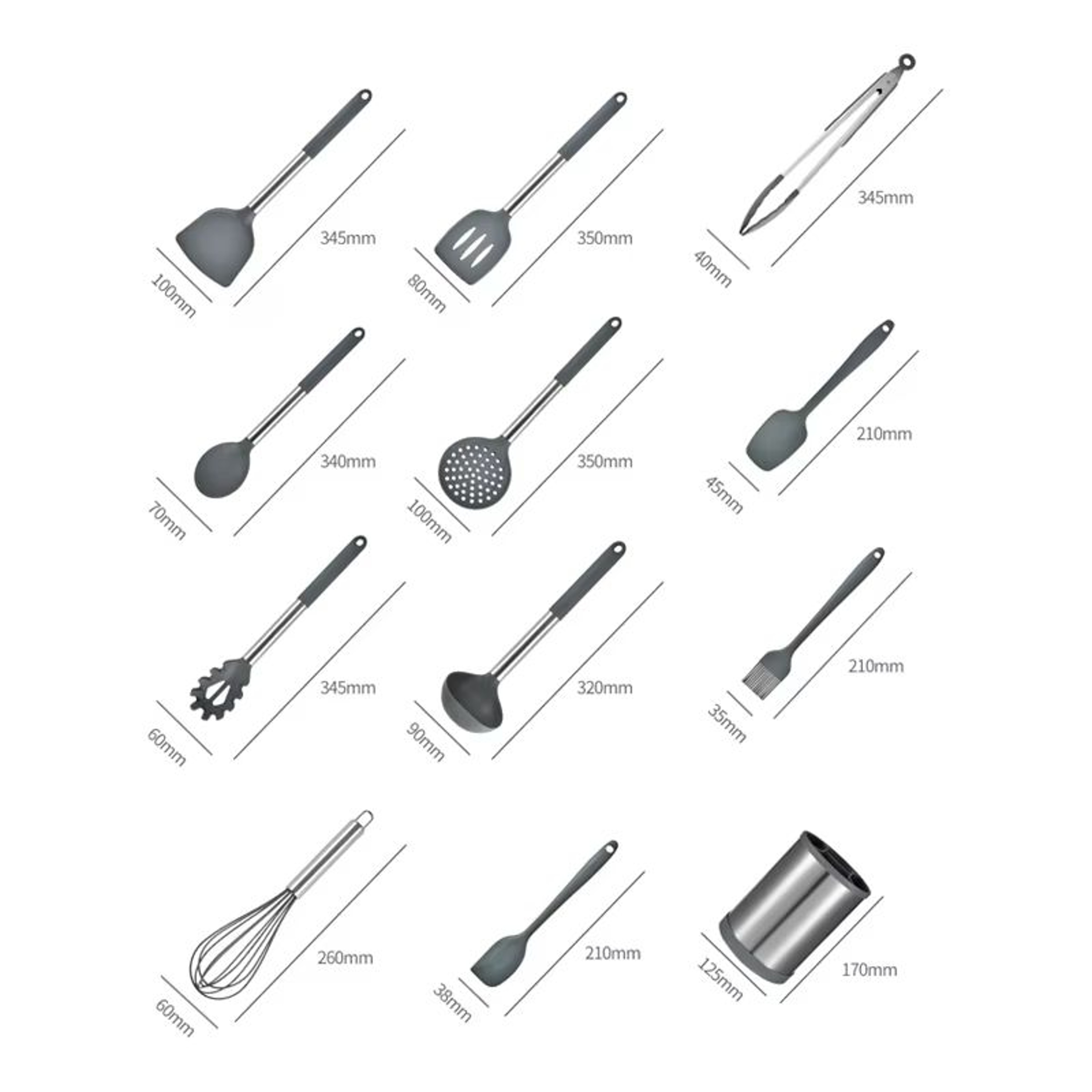 12Piece 360 Rotating Base Silicone Kitchen Utensil Set HeatResistant NonToxic Cooking And Baking To 5