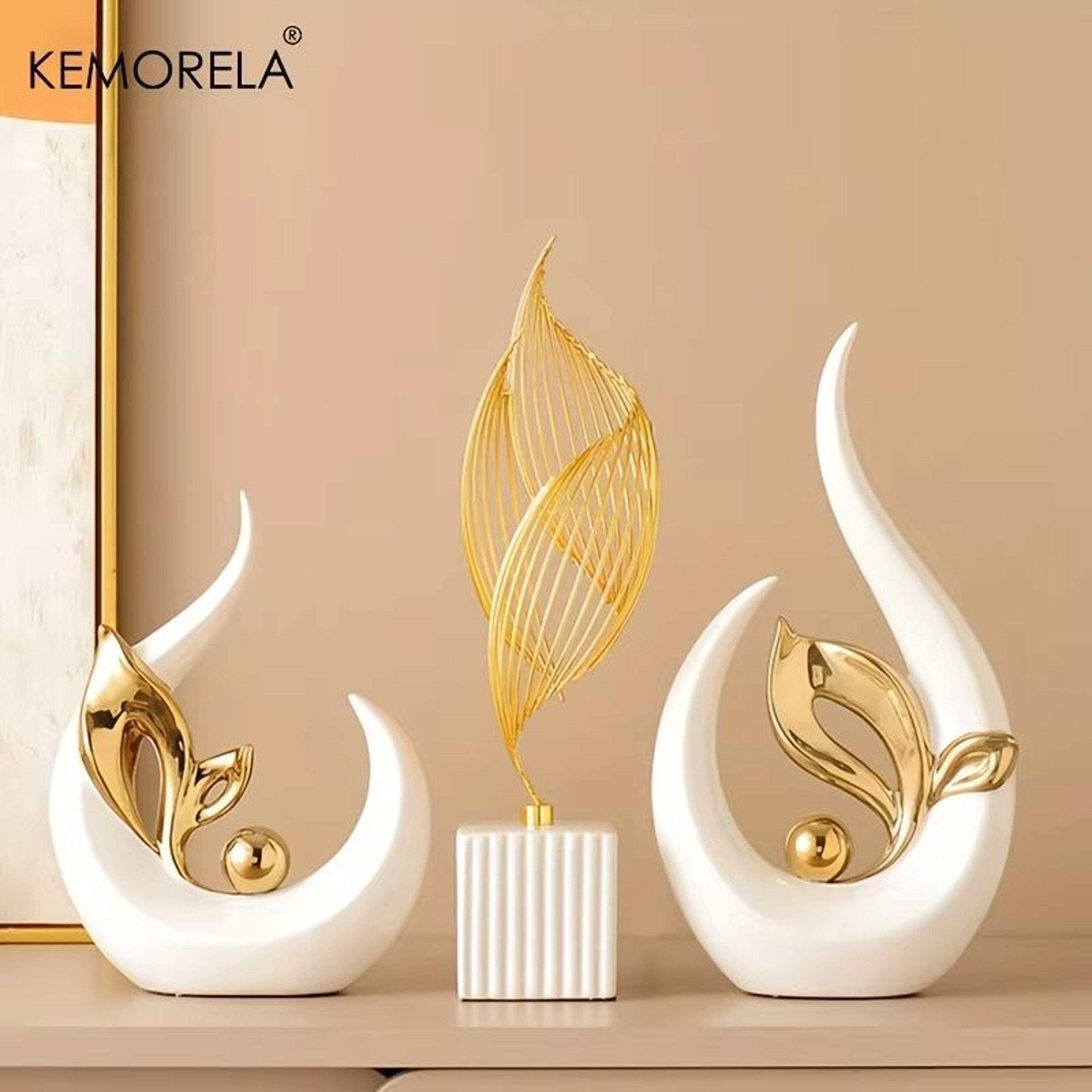 Nordic Ceramic Statue Creative Luxury Sculpture For Living Room And Office Decor 0