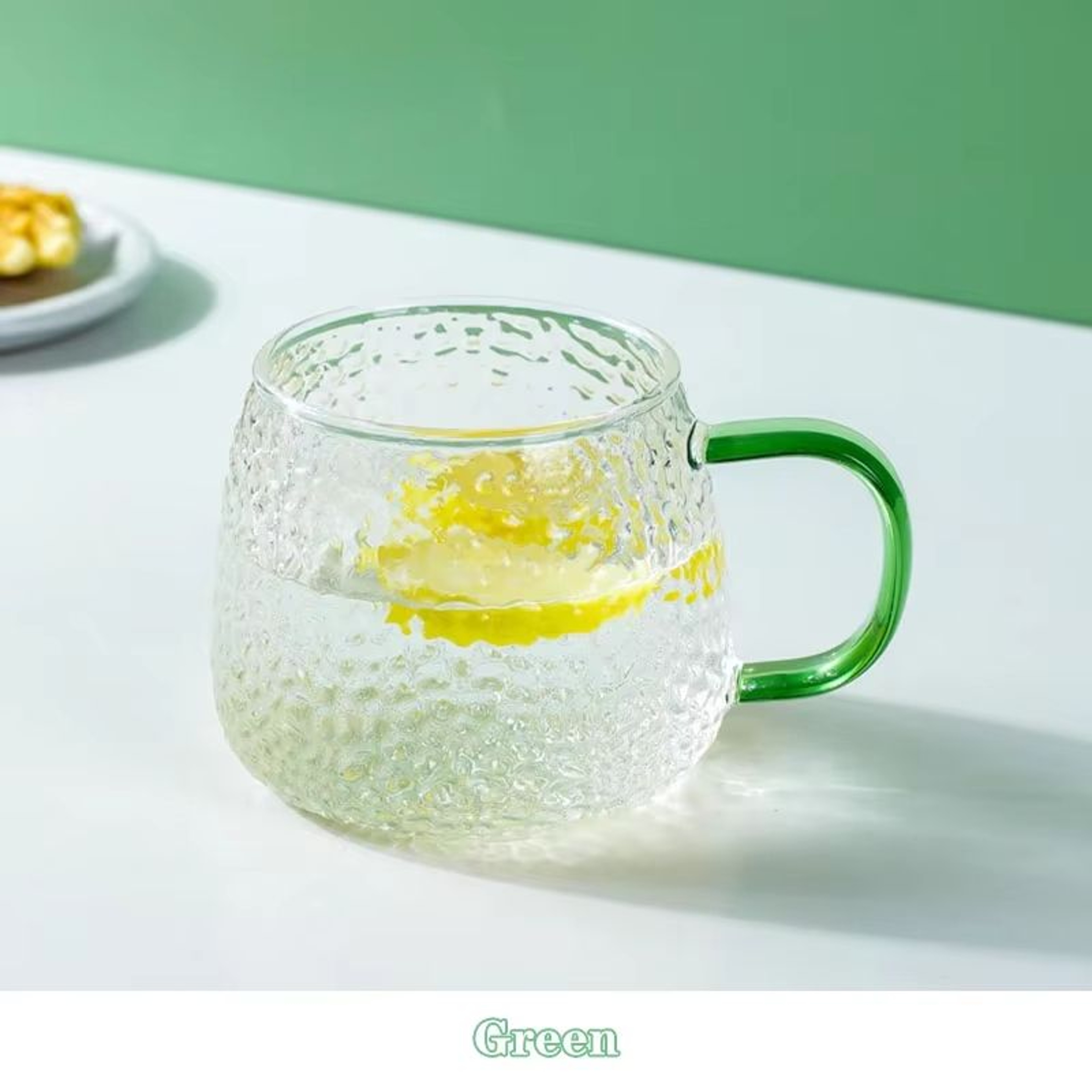 1353 Fl Oz Hammer Pattern Heat Resistant Glass Coffee Mug With Handle 8