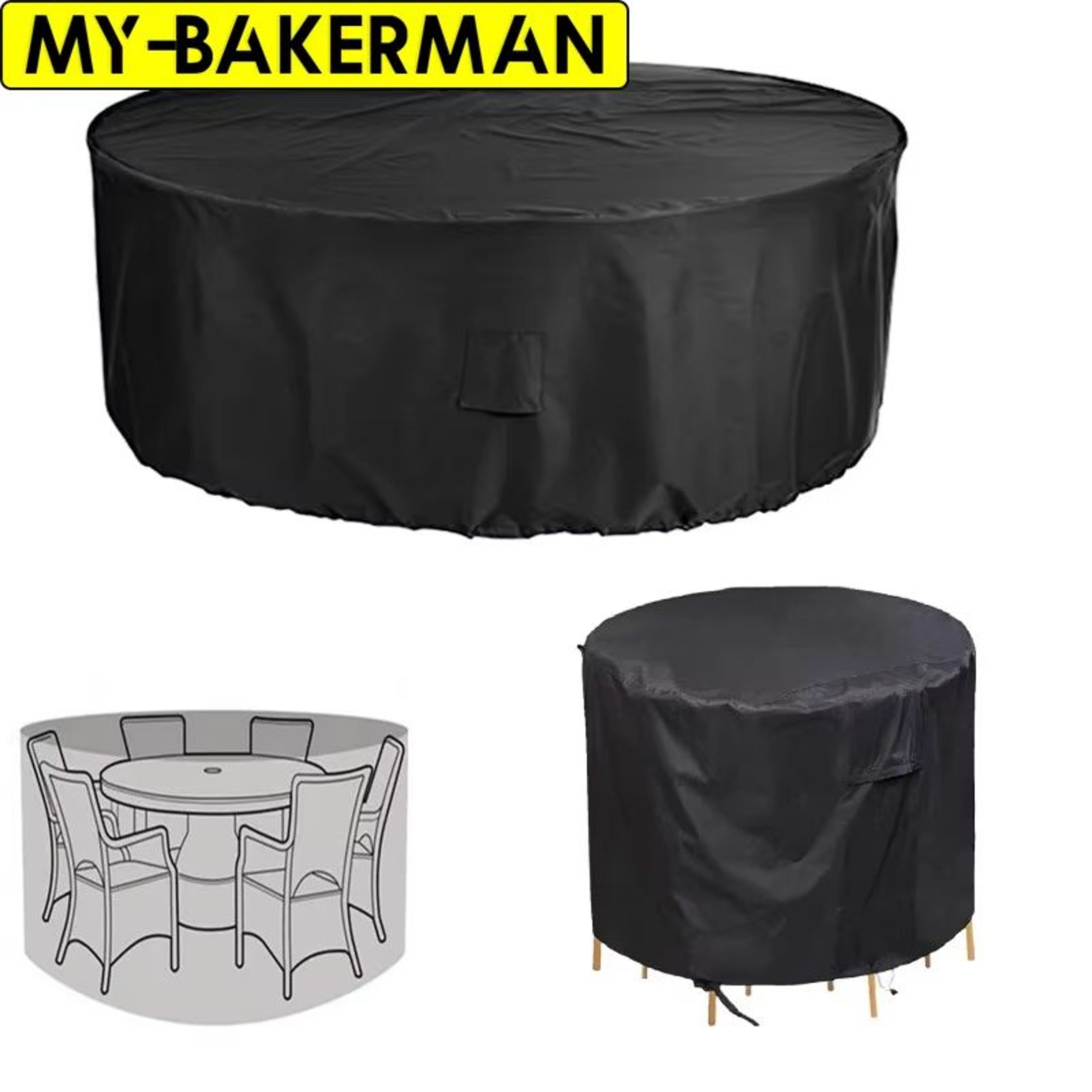Waterproof Round Patio Table Cover Multiple Sizes Outdoor Garden Furniture Protector For Table And  0