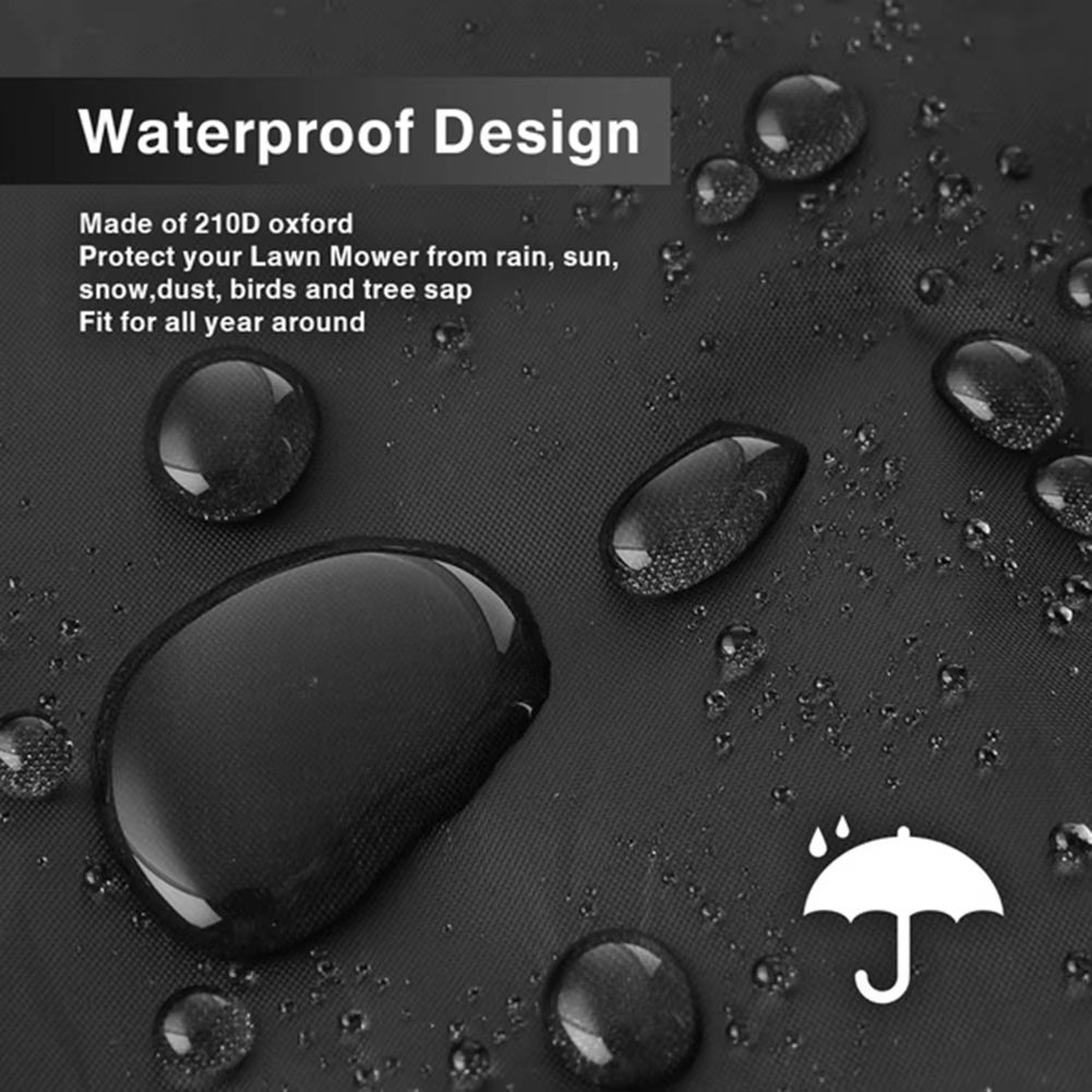 210D Waterproof Lawn Mower Cover With UV Protection And Drawstring  Universal Outdoor Equipment Cov 2