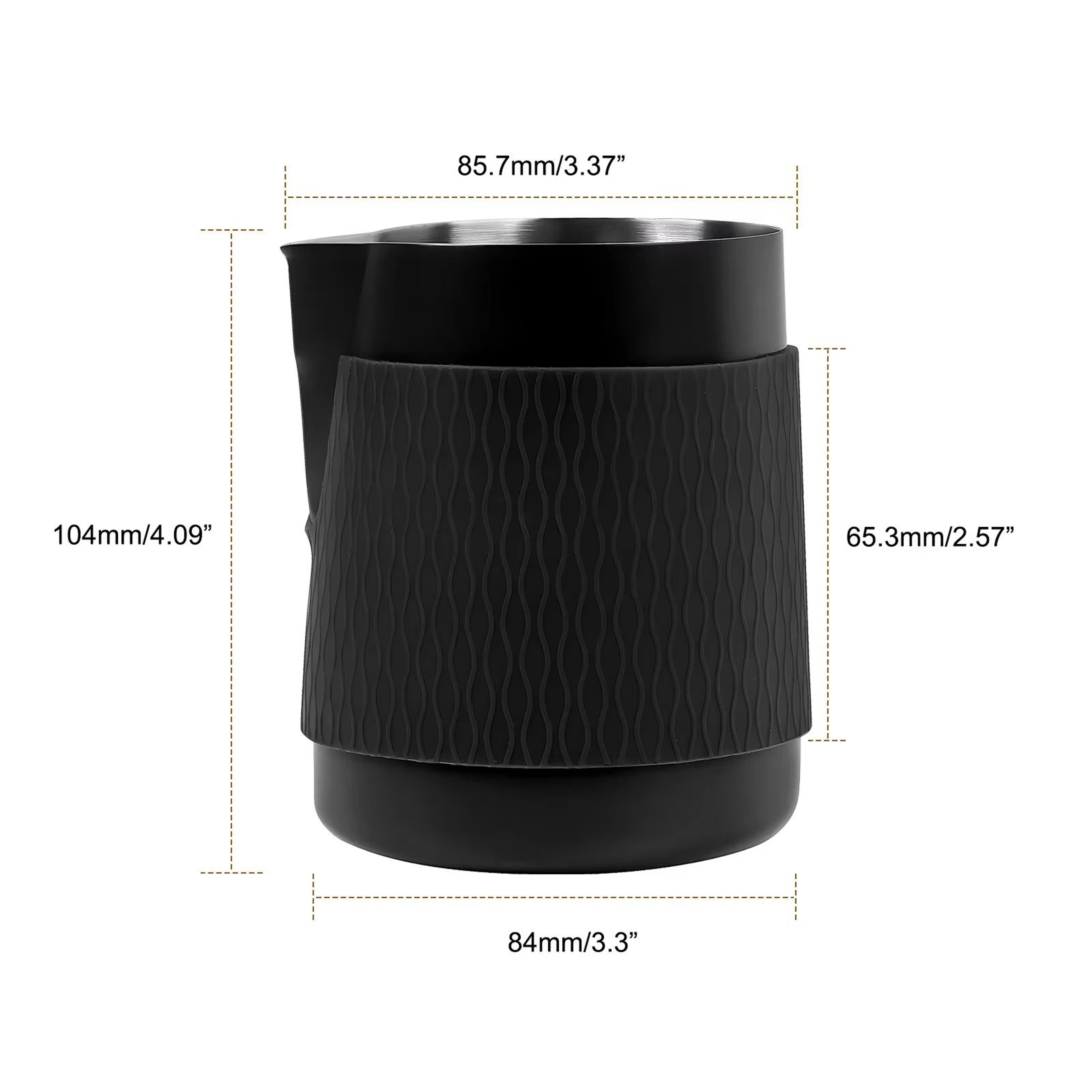 IKAPE Espresso Milk Pitcher V3 17 Fl Oz Frothing Jug Without Handle  Sharp Spout Professional Steam 10