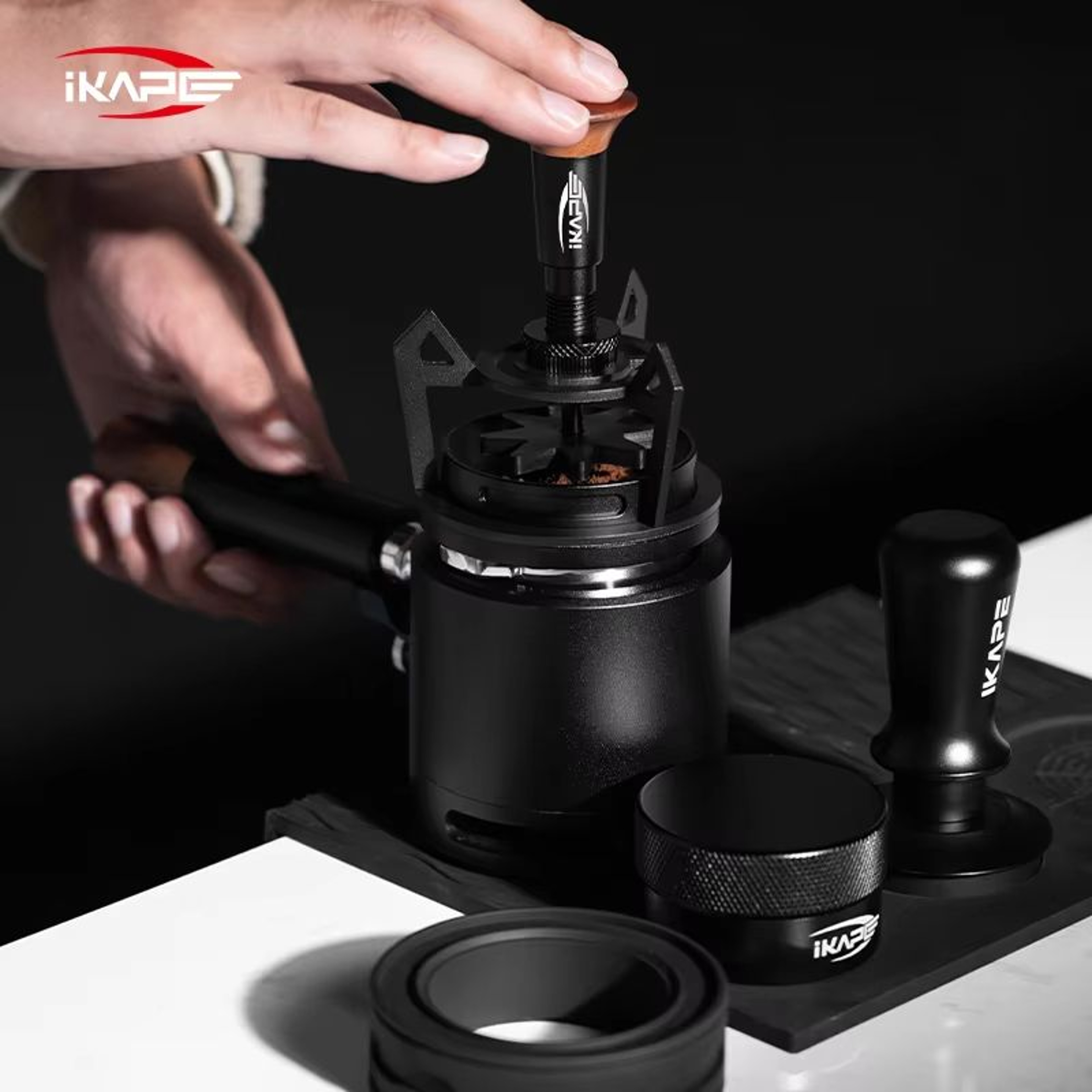 IKAPE V3 Espresso Rotary WDT Tool With Dosing Funnel  Stand  Coffee Distribution System 2