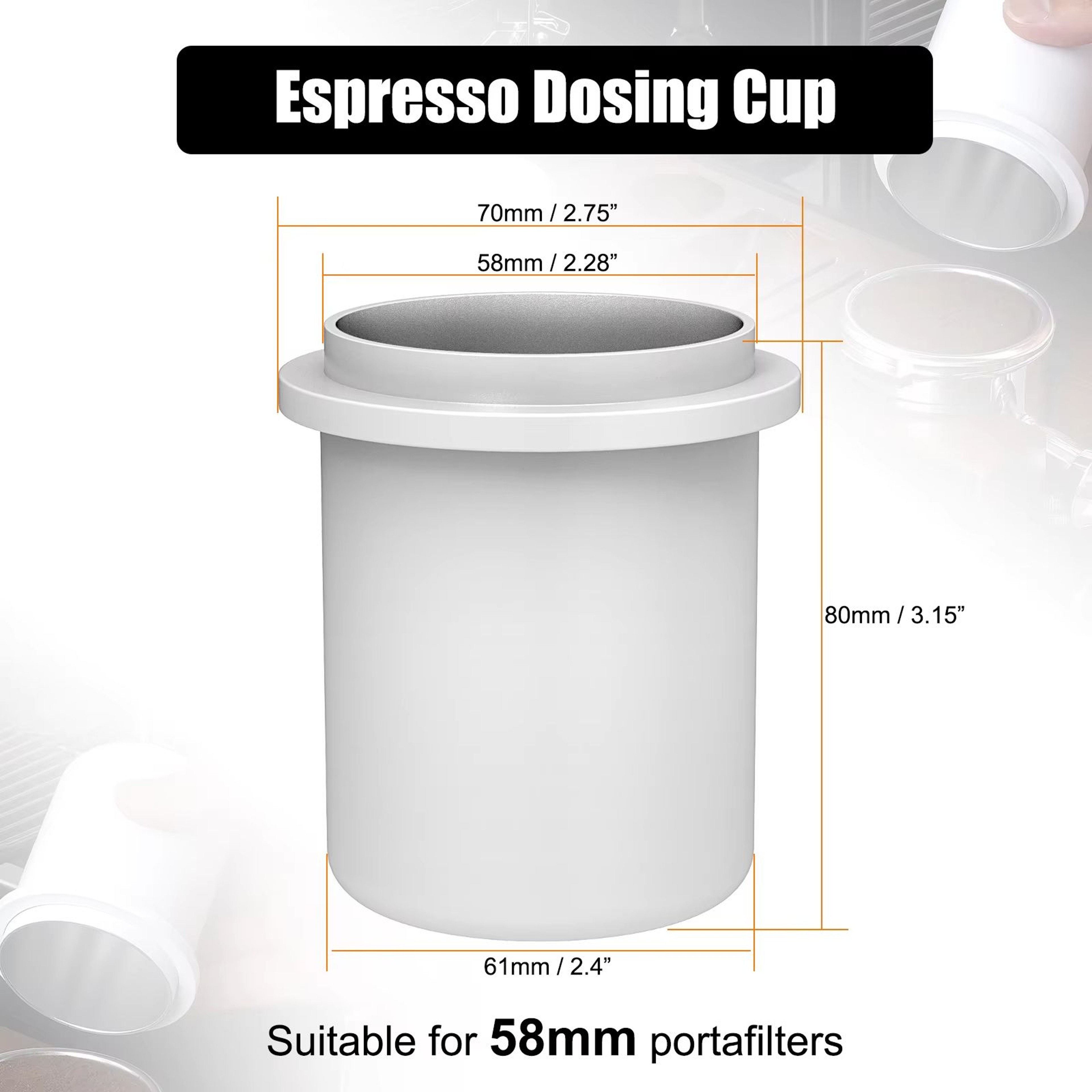 IKAPE Espresso Dosing Cup  Compatible With 5158 Mm 201228 In Portafilters Aluminum Coffee Accessory 4