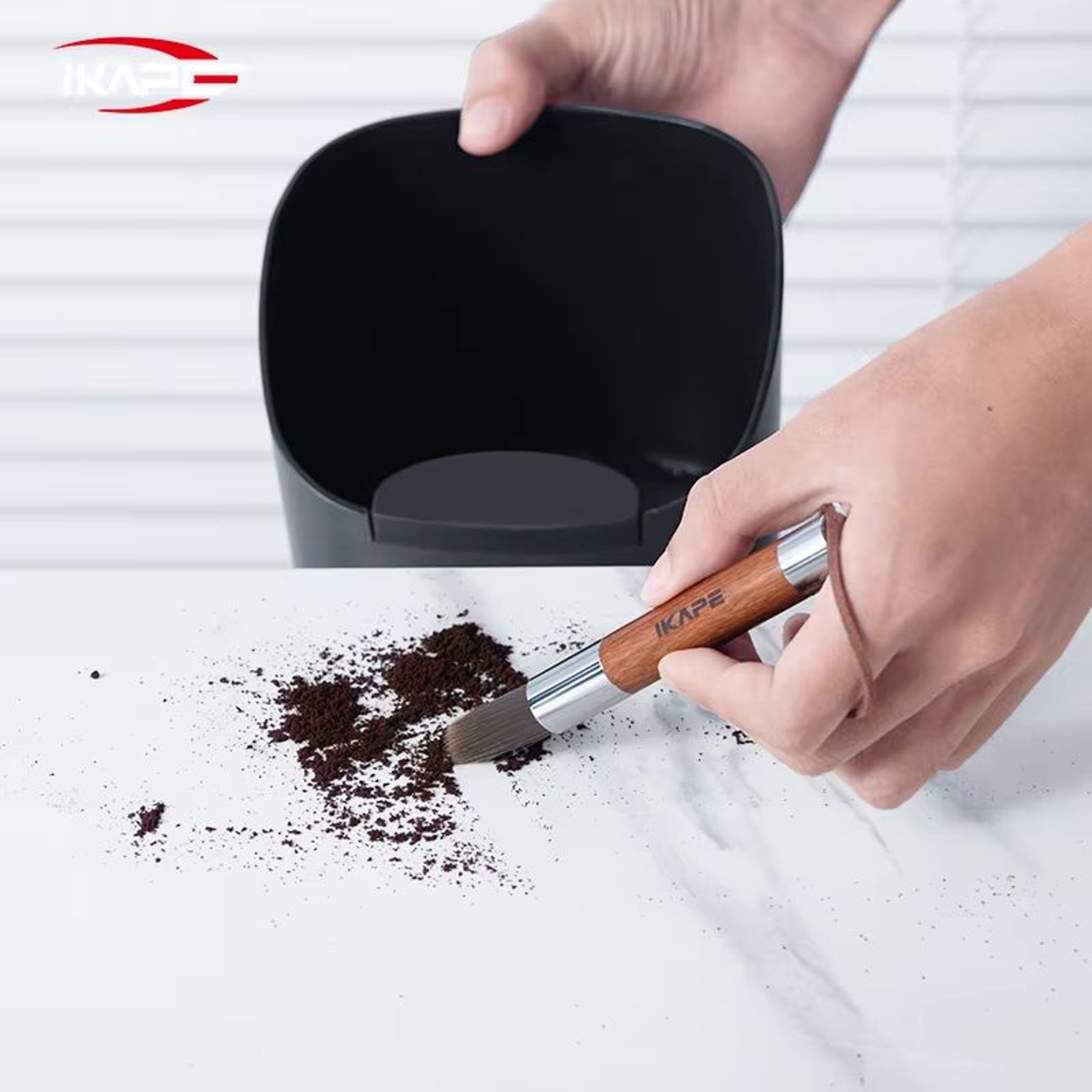 IKAPE V2 Knock Box  AntiSlip Espresso Grounds Organizer For Coffee Stations 4
