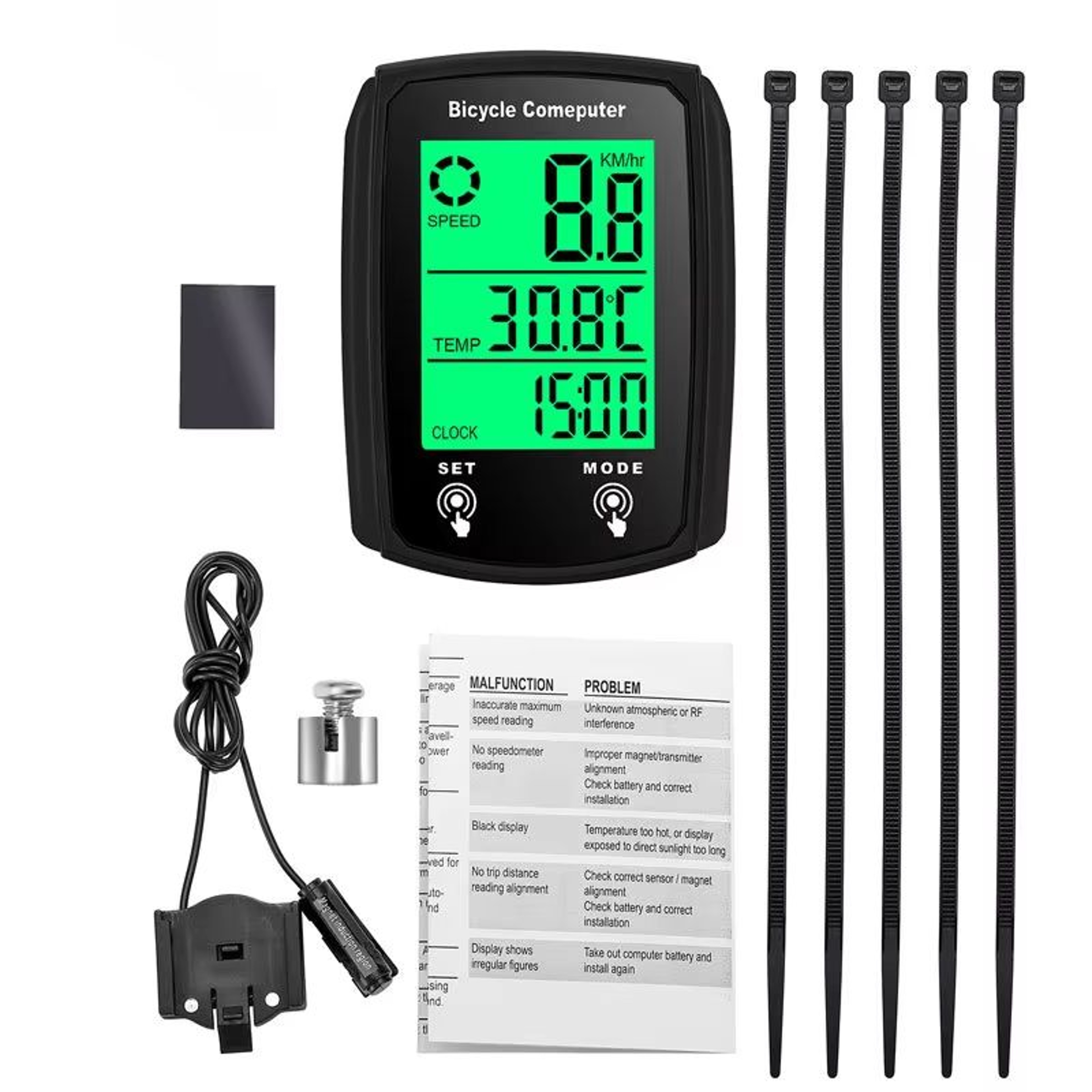 Wired Bike Computer LCD Speedometer And Odometer For Cycling 6