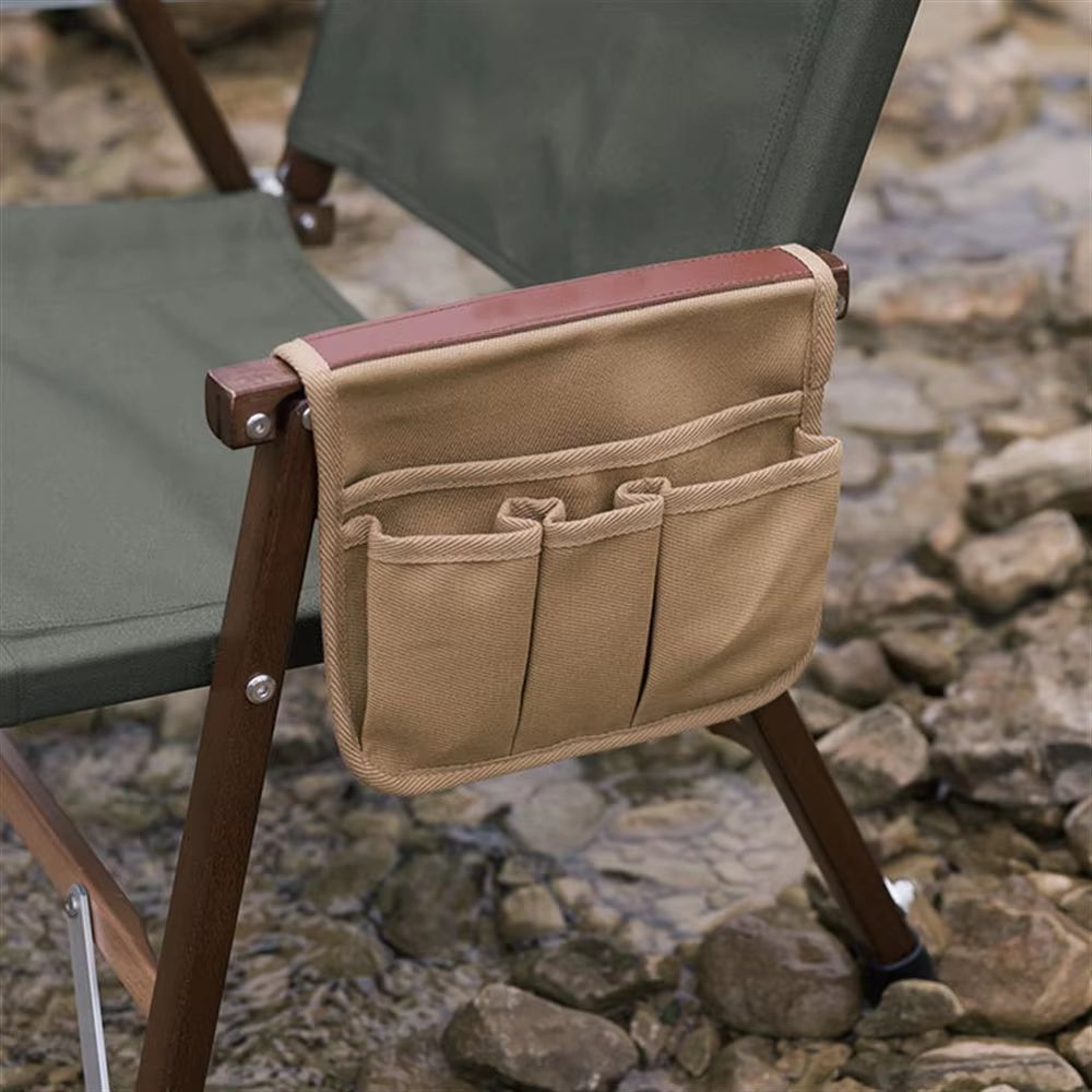 Outdoor Portable Chair Armrest Storage Bag Organizer For Camping And Fishing 2