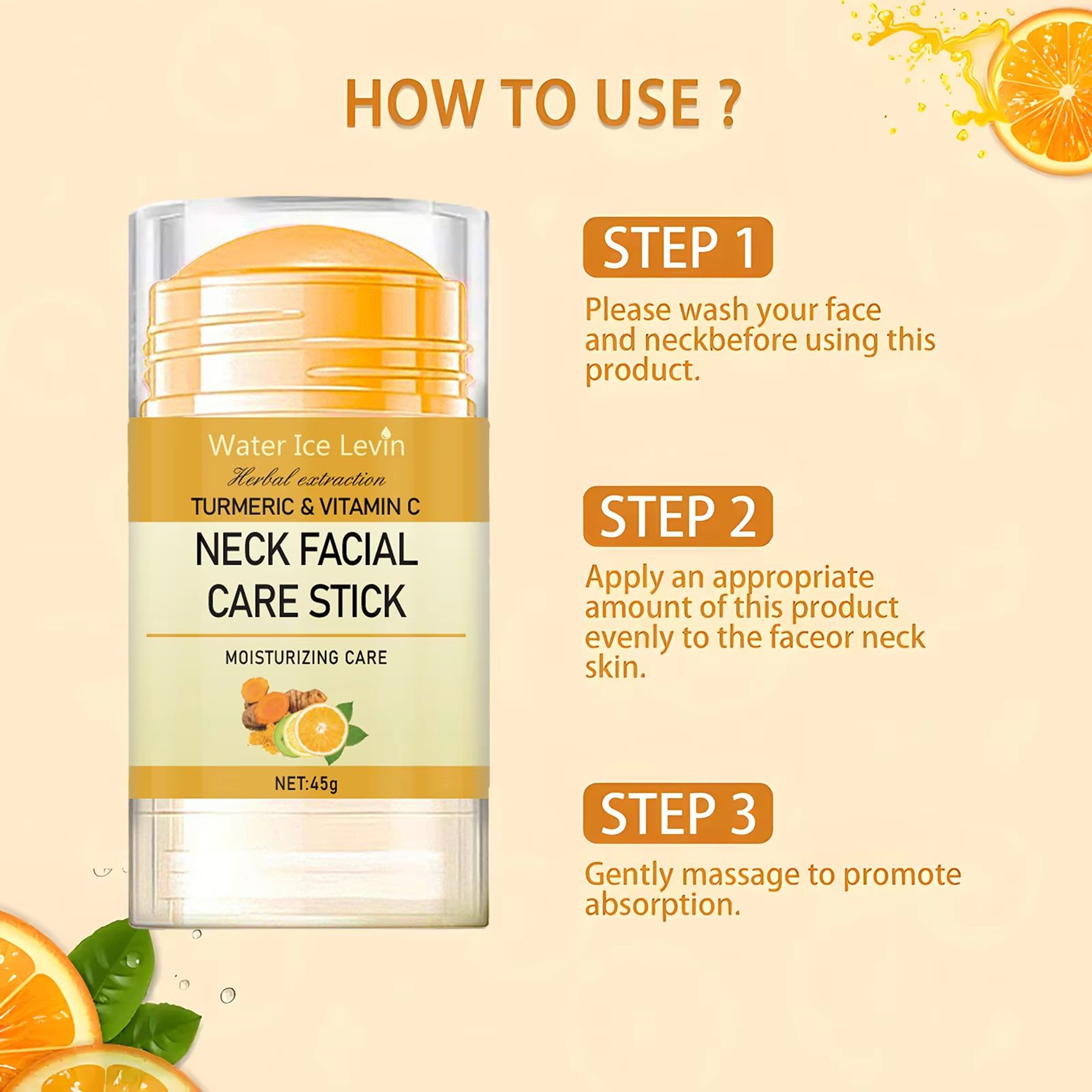 Turmeric  Vitamin C Neck Facial Care  Wrinkle Lifting Whitening And Tightening For Double Chin 3