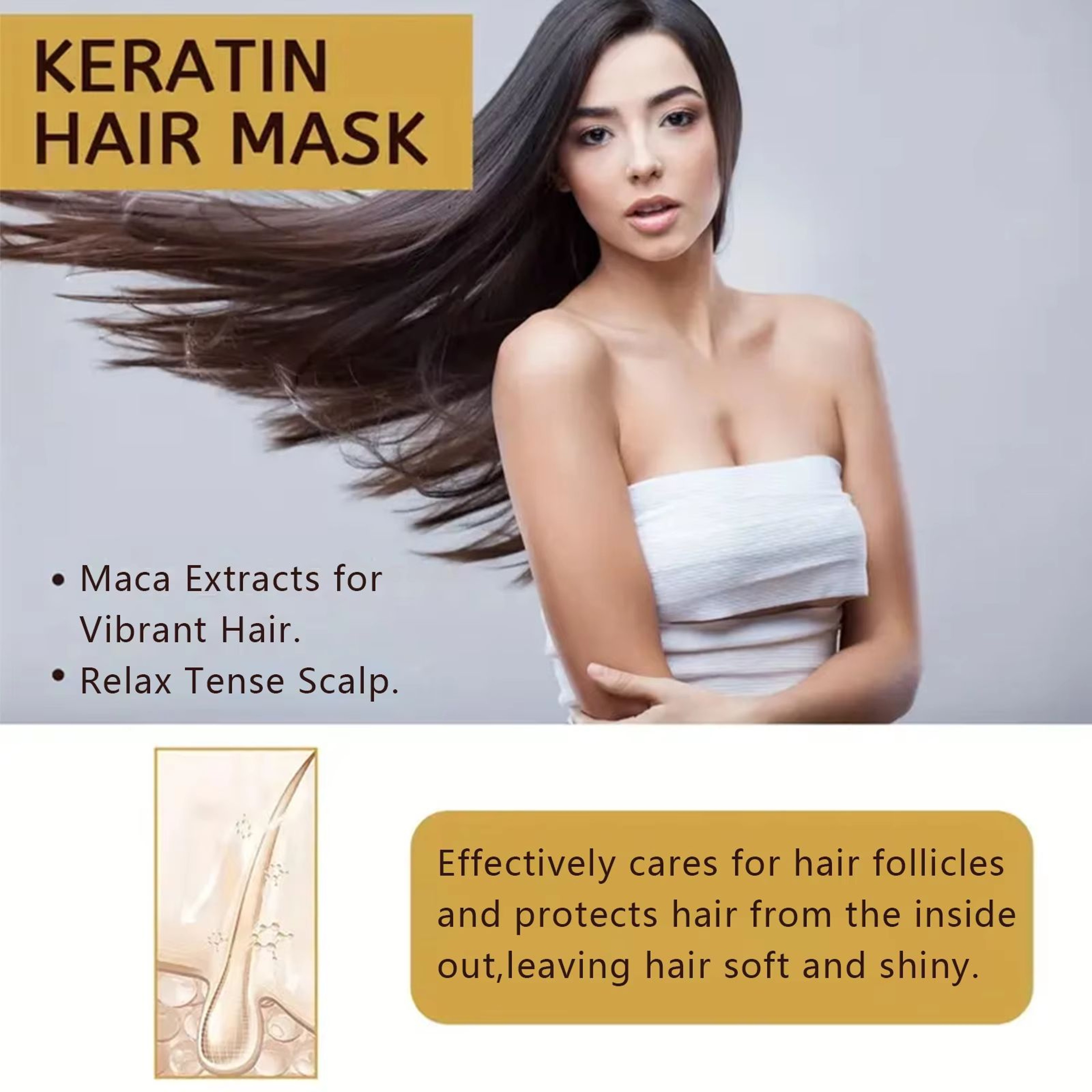Magical Keratin Hair Mask  5 Second Deep Repair For Damaged Frizzy Hair With Shine  Moisture 3
