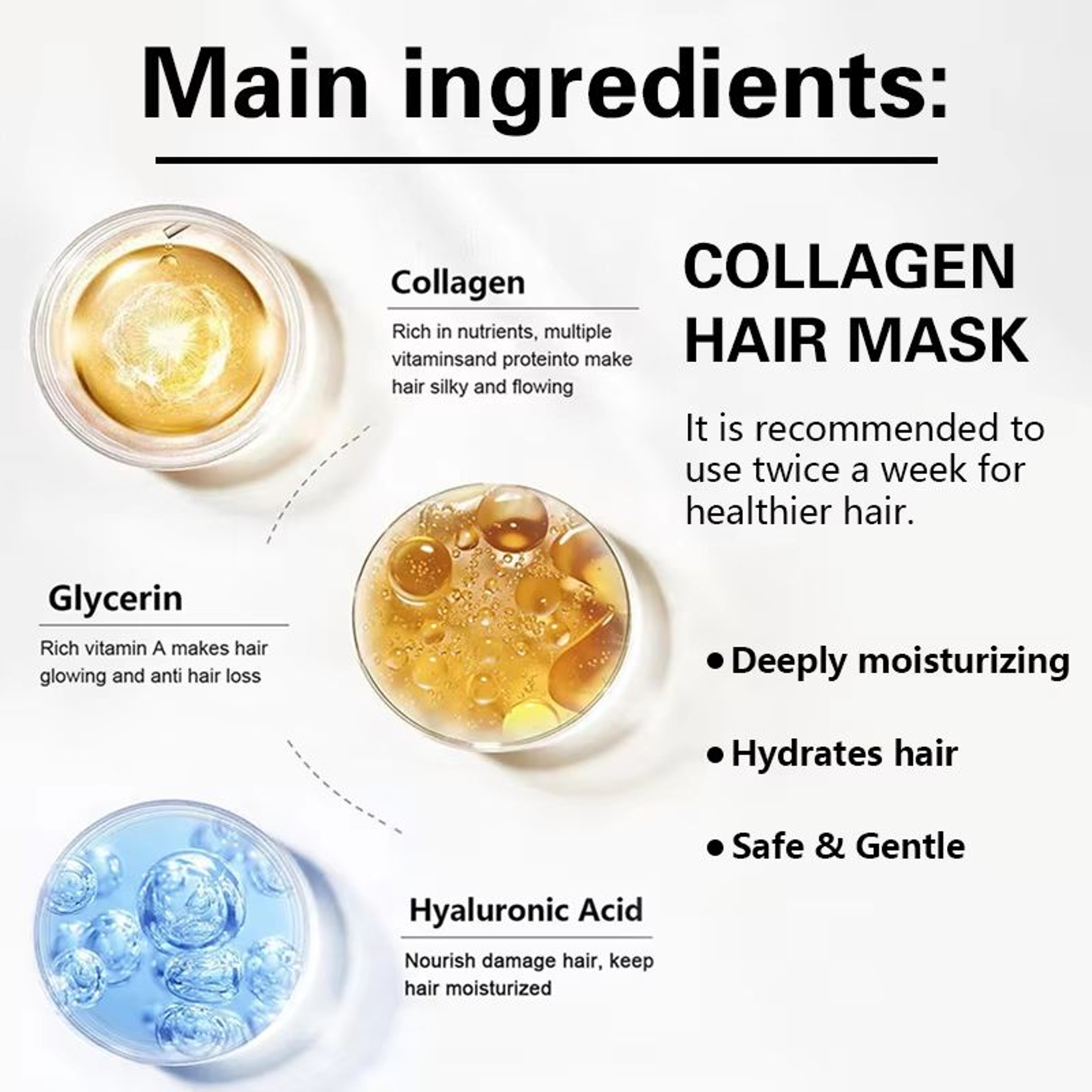 Collagen  Moroccan Argan Oil Deep Repair Hair Mask  Conditioning Treatment For Dry And Damaged Hair 1