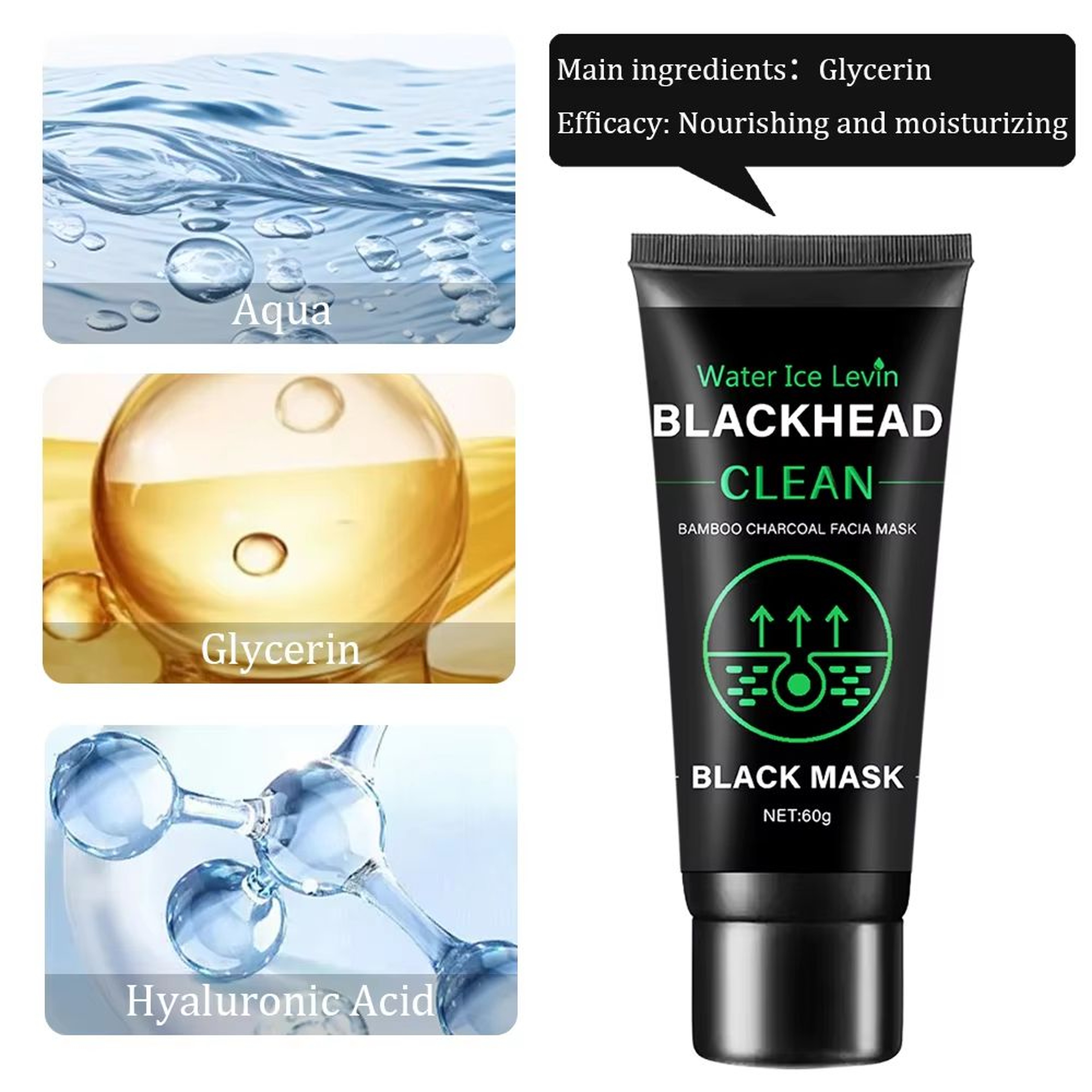 Bamboo Charcoal Deep Cleansing Face Mask  Blackhead Removal  Exfoliating Treatment 3